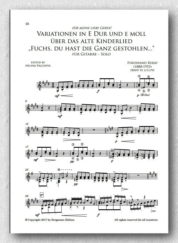 Rebay [045], Variationen über Kinderlieder - preview of the score 2