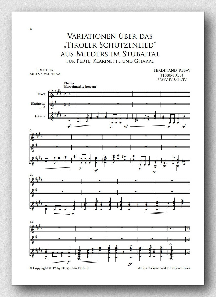 Rebay [056], Variationen über das "Tiroler Schützenlied" - preview of the score 1