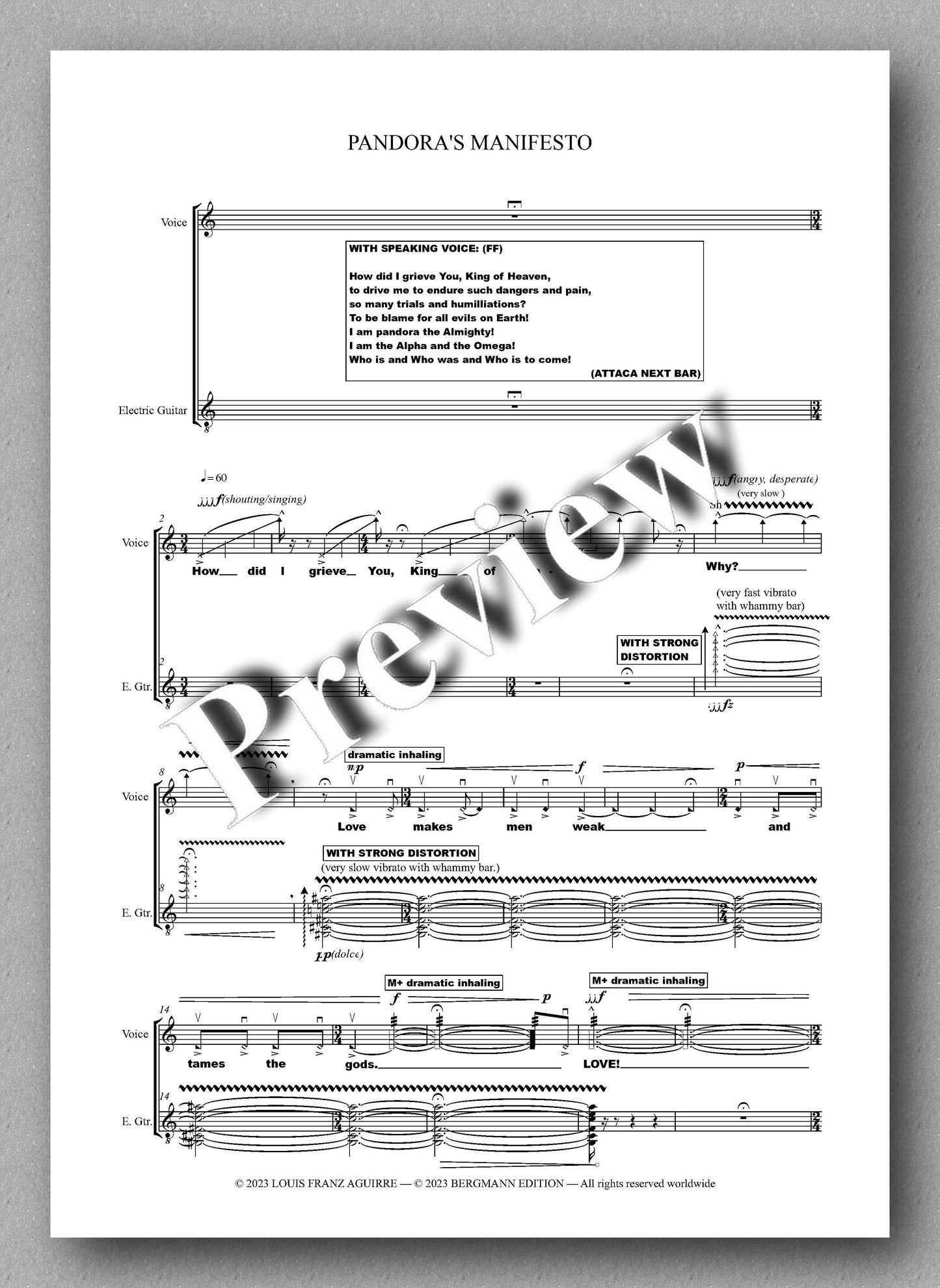 Louis Aguirre, PANDORA’S MANIFESTO - preview of the music score 1