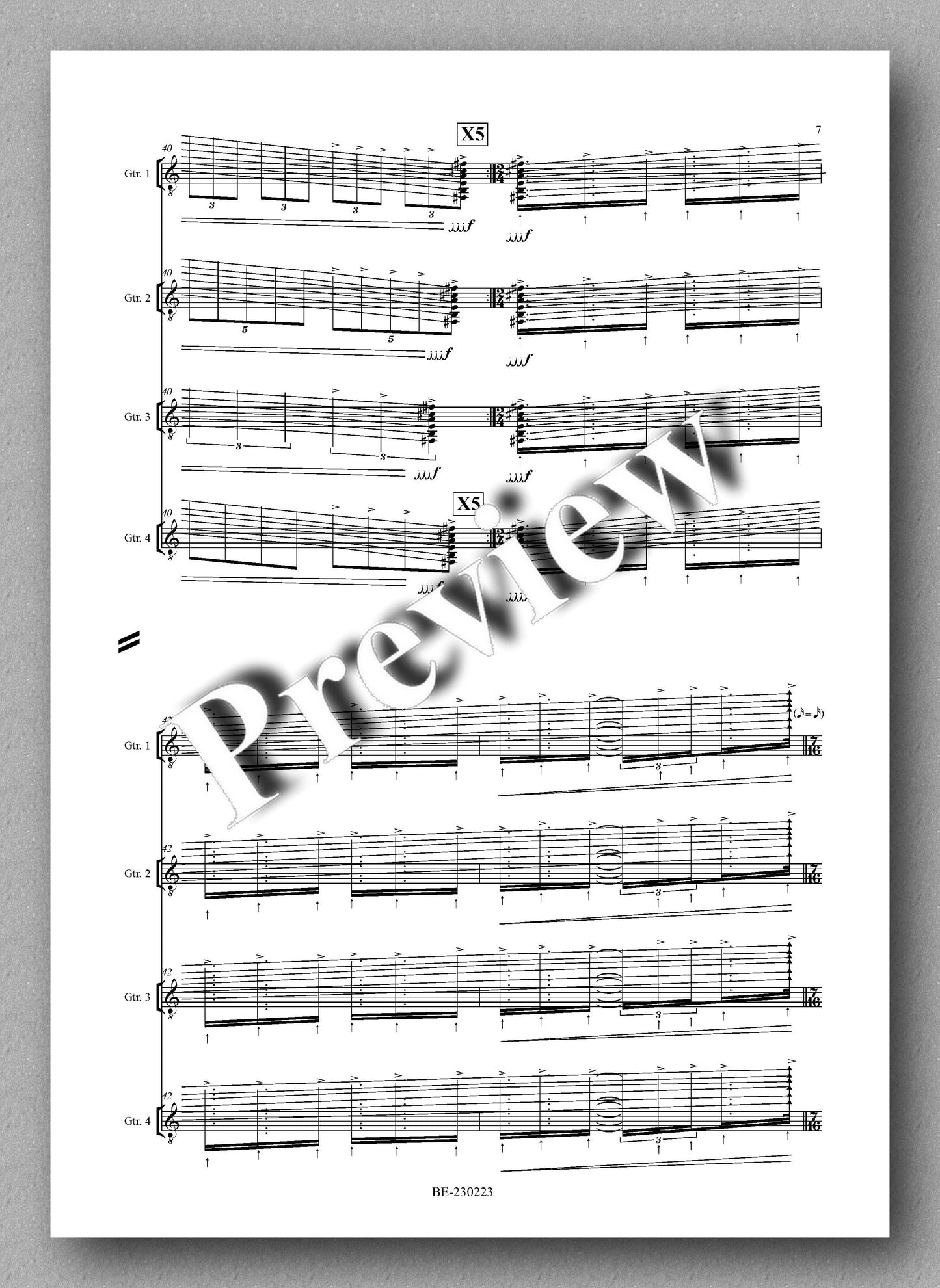 Louis Franz Aguirre, TOQUE - preview of the music score 3