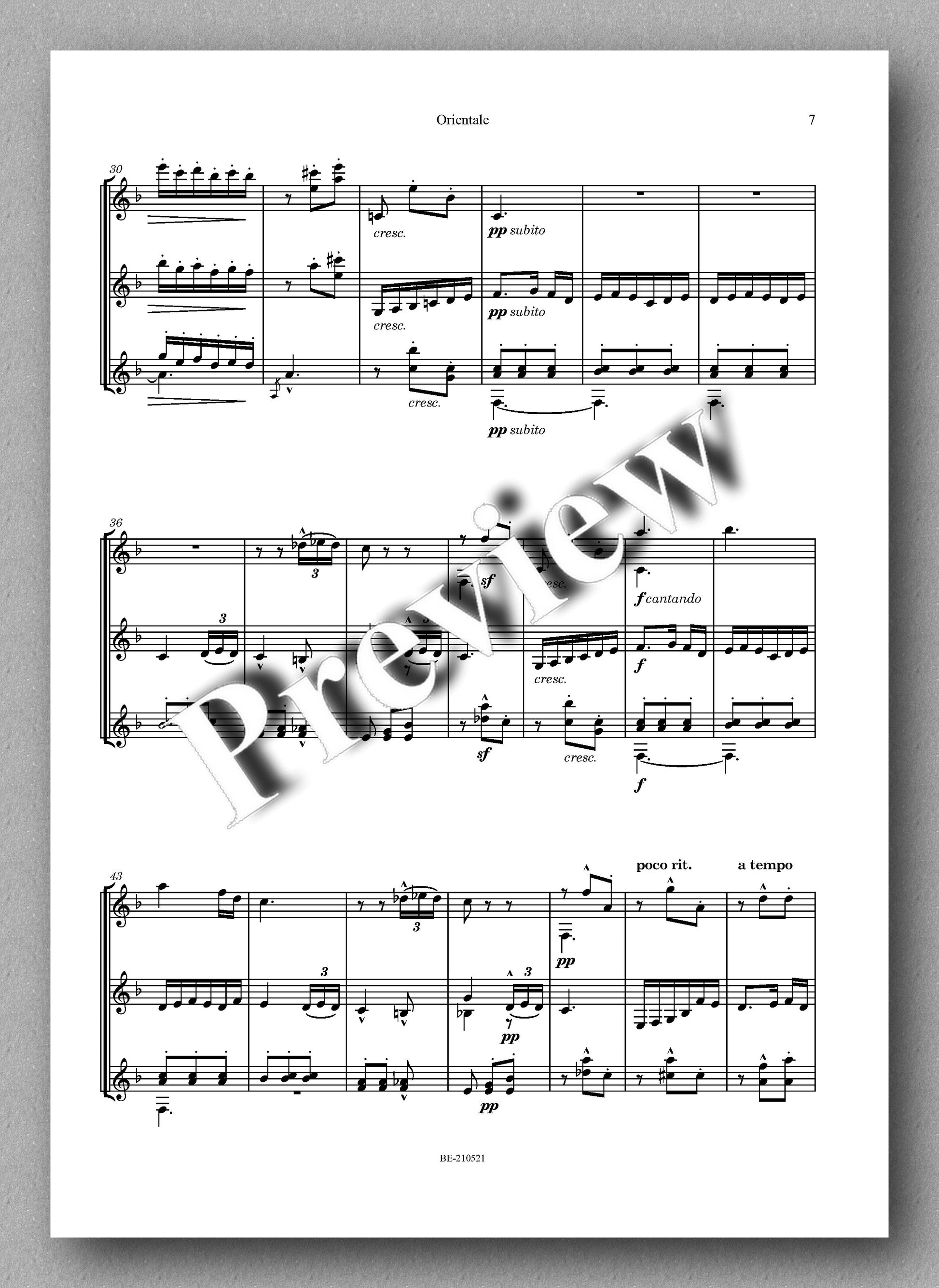 Albéniz-Burley, Orientale - music score 3