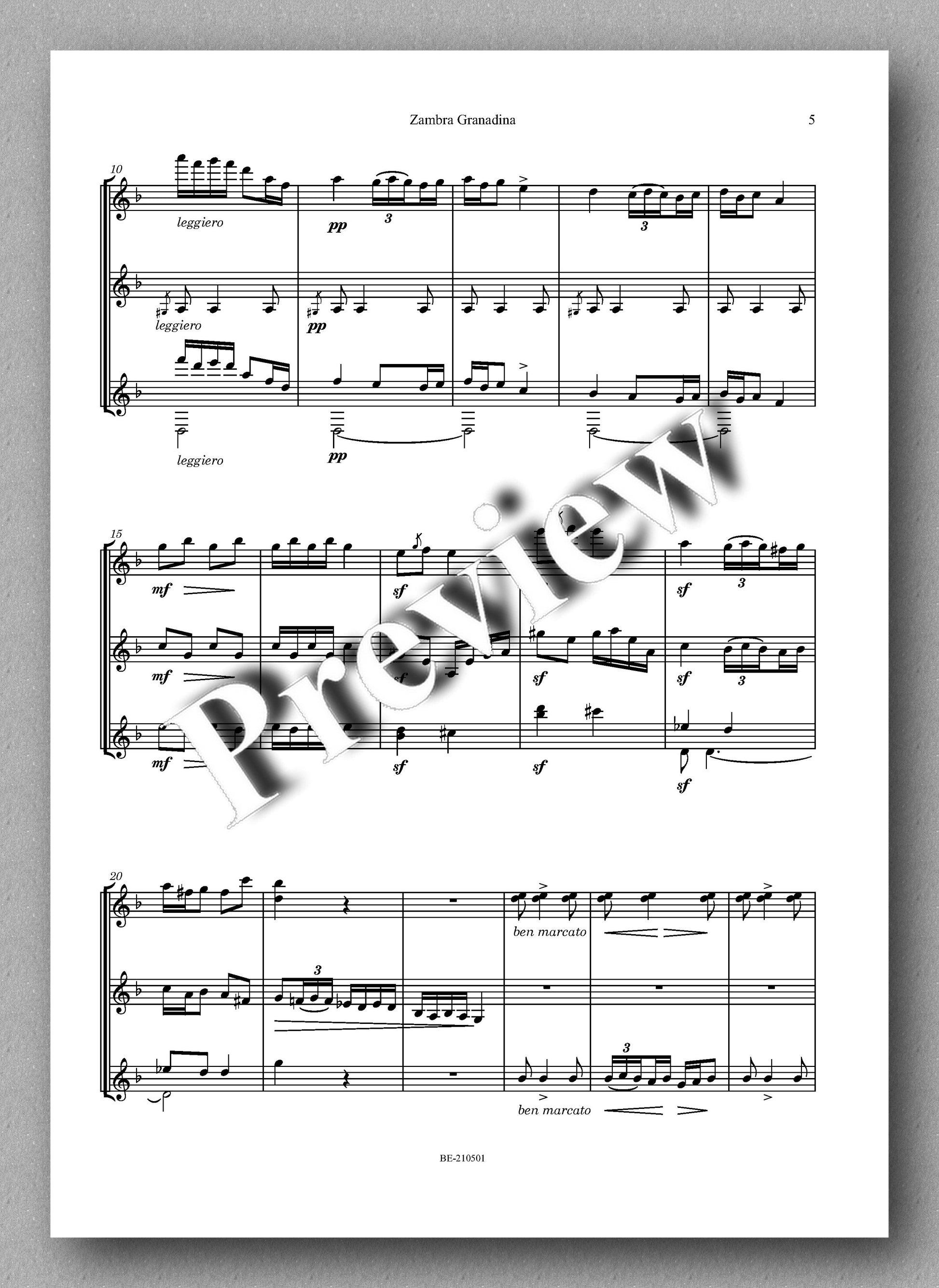 Albéniz-Burley, Zambra Granadina - music score 2