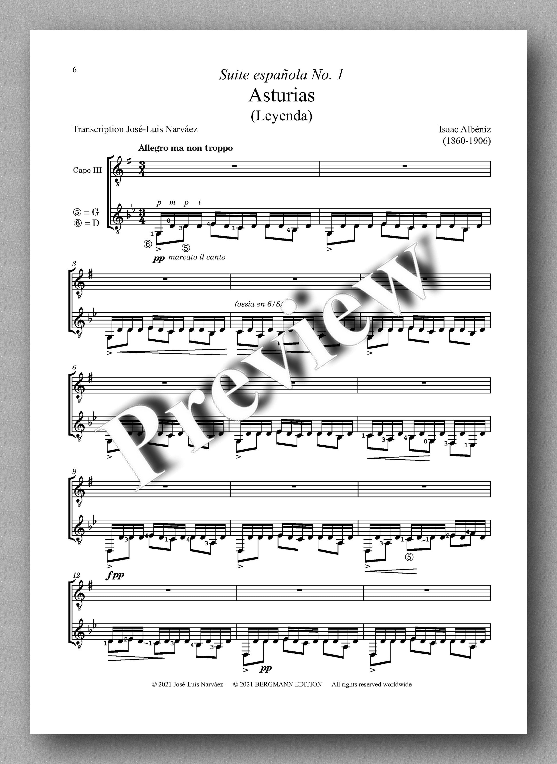 Albéniz-Narváez, Asturias - music score 1