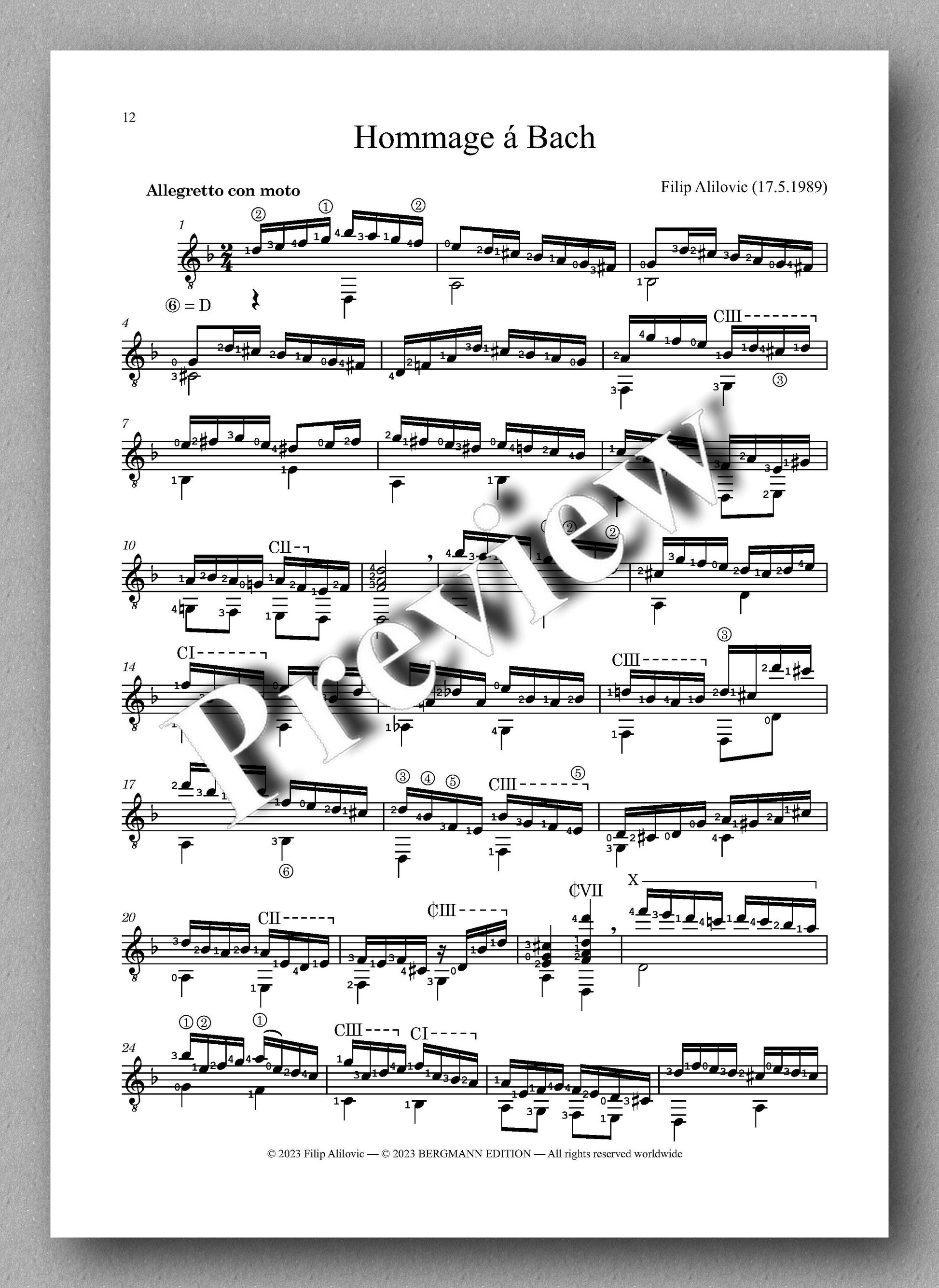 Filip Alilovic, Collection of Six Pieces - preview of the music score 4