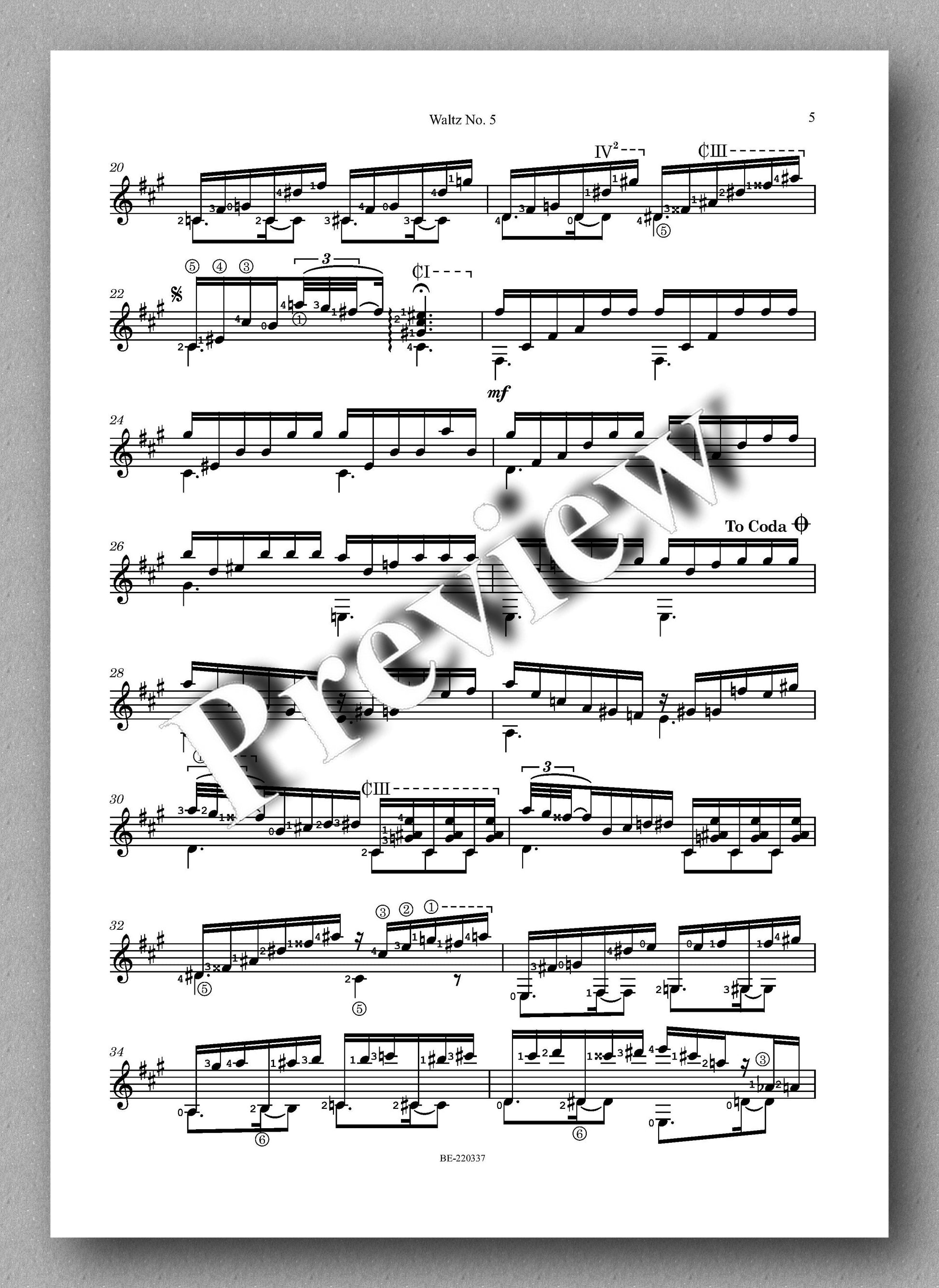 Alilovic, Waltz No. 5 - music score 2