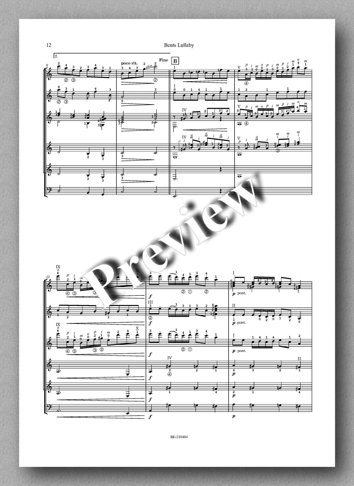 Andersen, Den gale trold - Bents Lullaby - music score 4