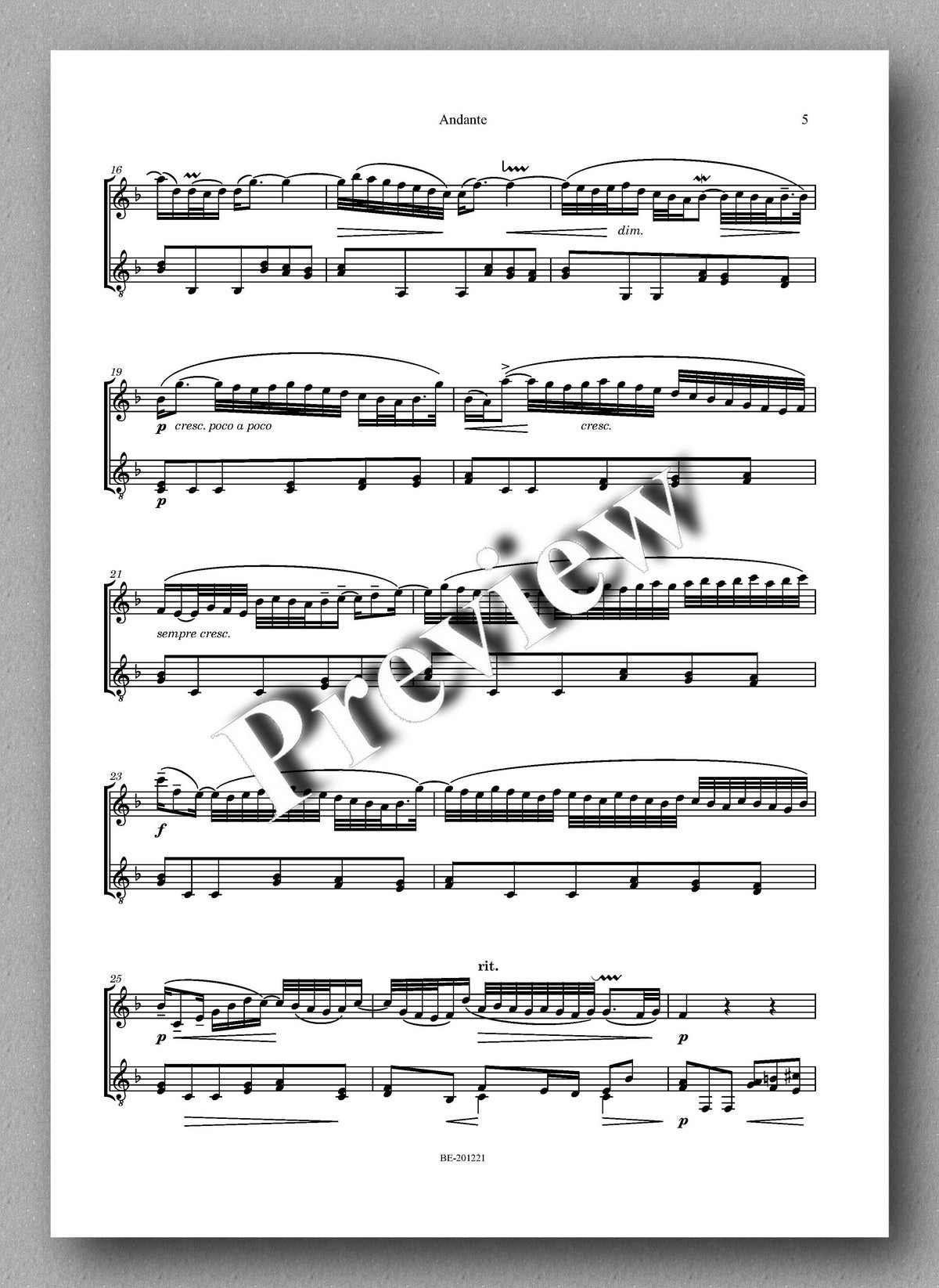 Rebay [159], Andante aus dem Italienischen Konzert von J.S. Bach - music score 2