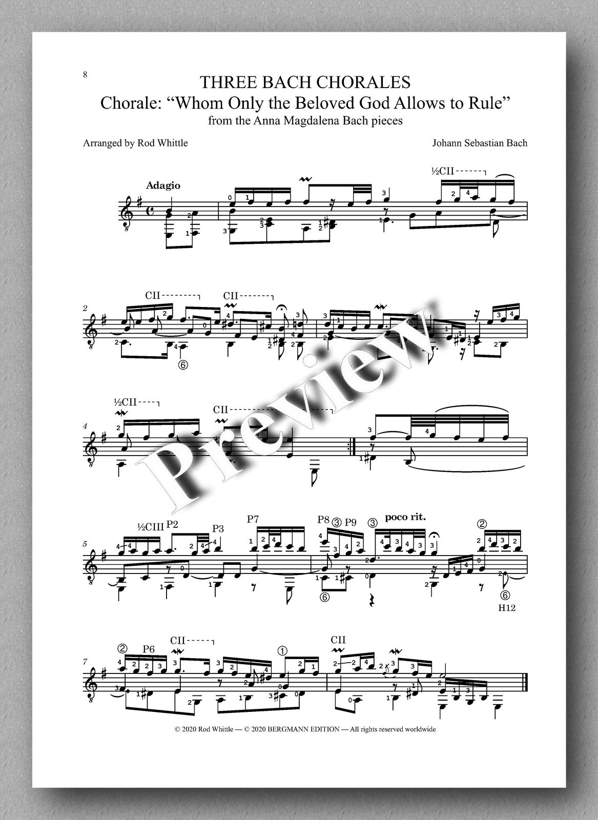 Bach-Whittle, Five pieces - preview of the music score 3
