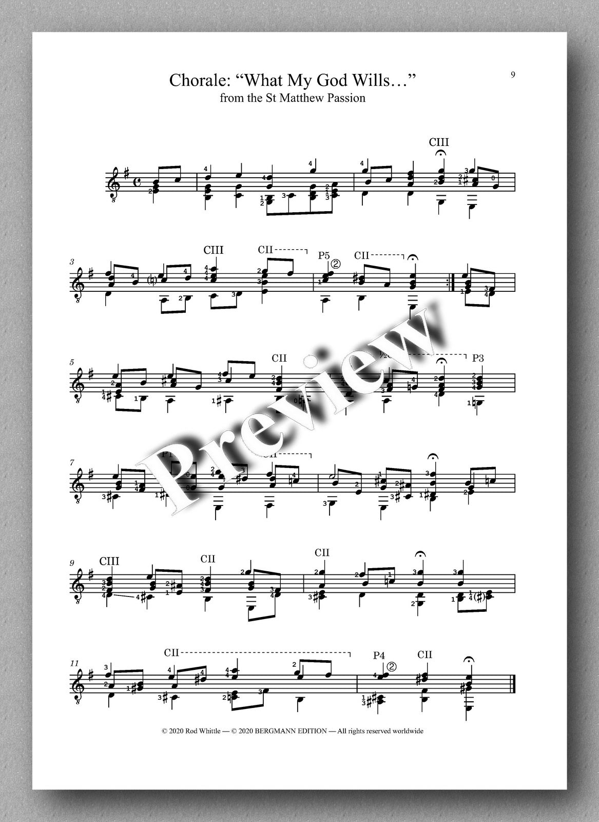 Bach-Whittle, Five pieces - preview of the music score 4