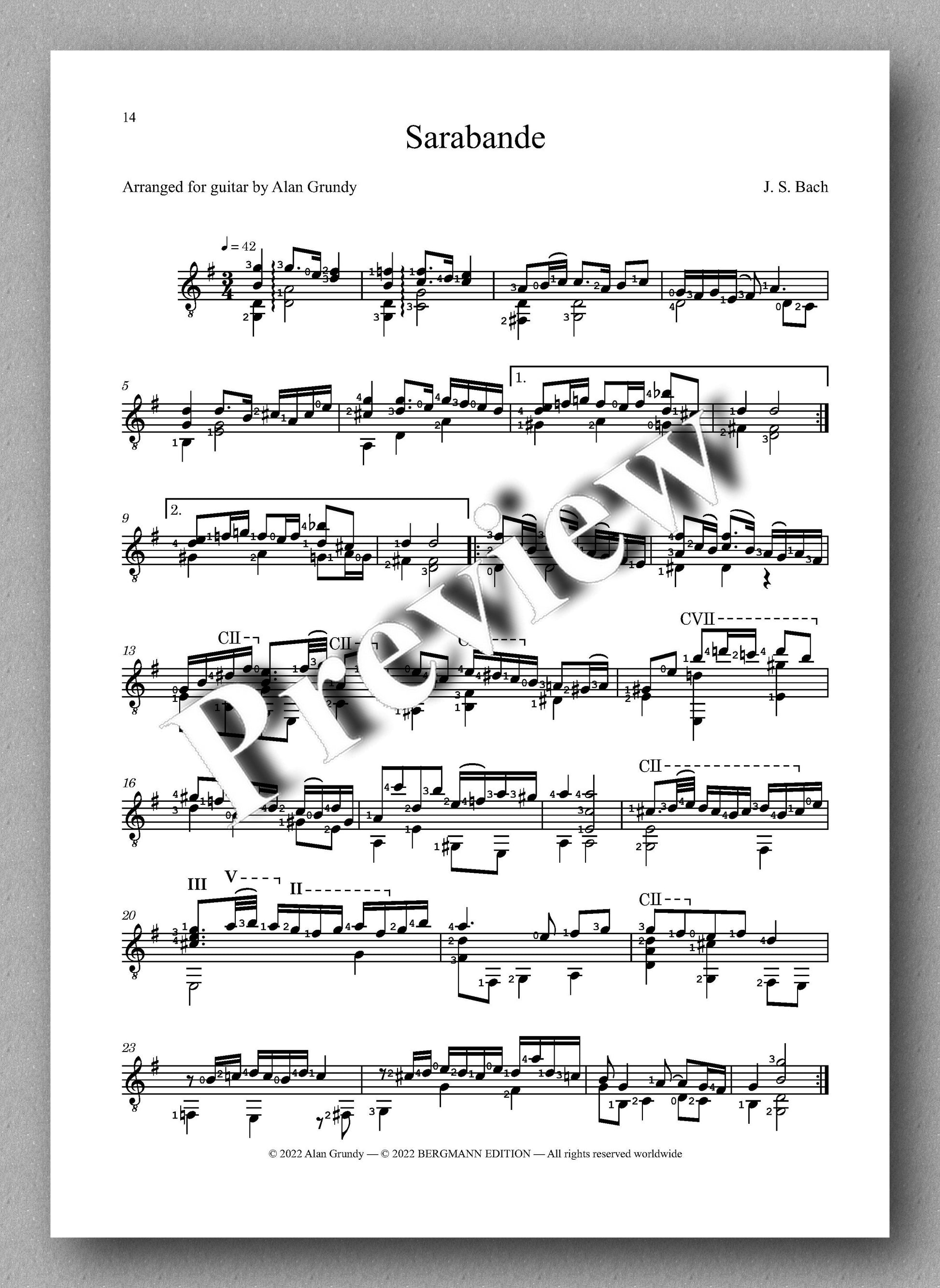 Bach-Grundy, Cello Suite no. 3 - Music score 3