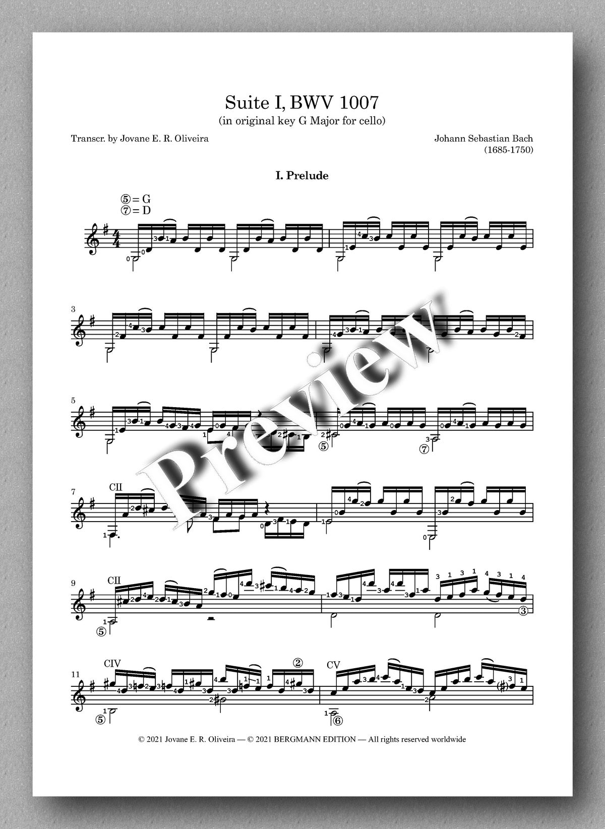 Bach-Oliveira, Cello Suite No 1, BWV 1007 - 7 strings