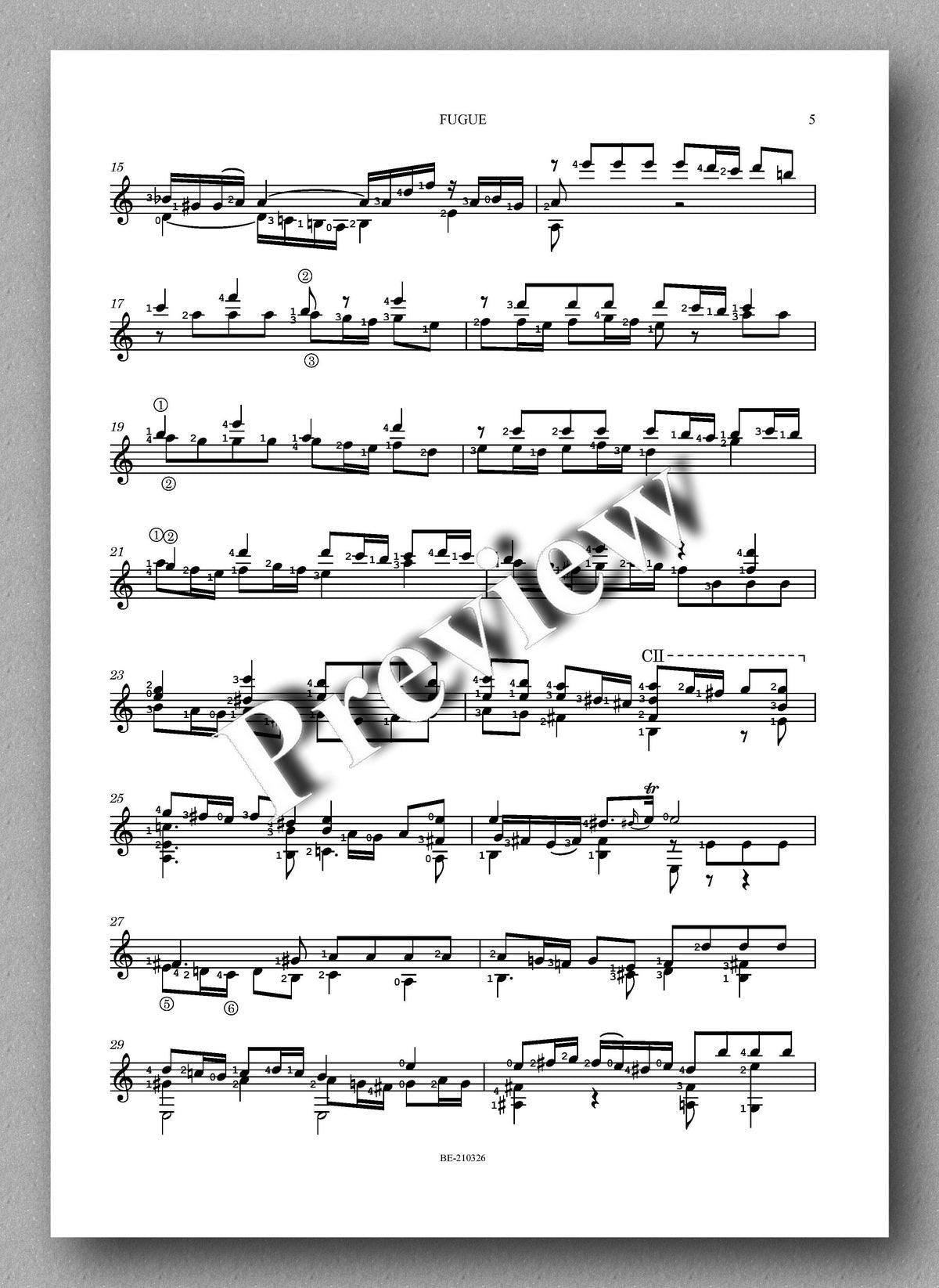 Bach-Rasmussen, Fugue, BWV 1000 - music score 2