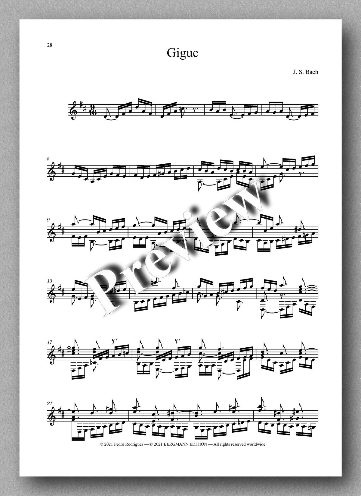 Bach-Rodriques, Partita IV,  BWV 828 - music score 7