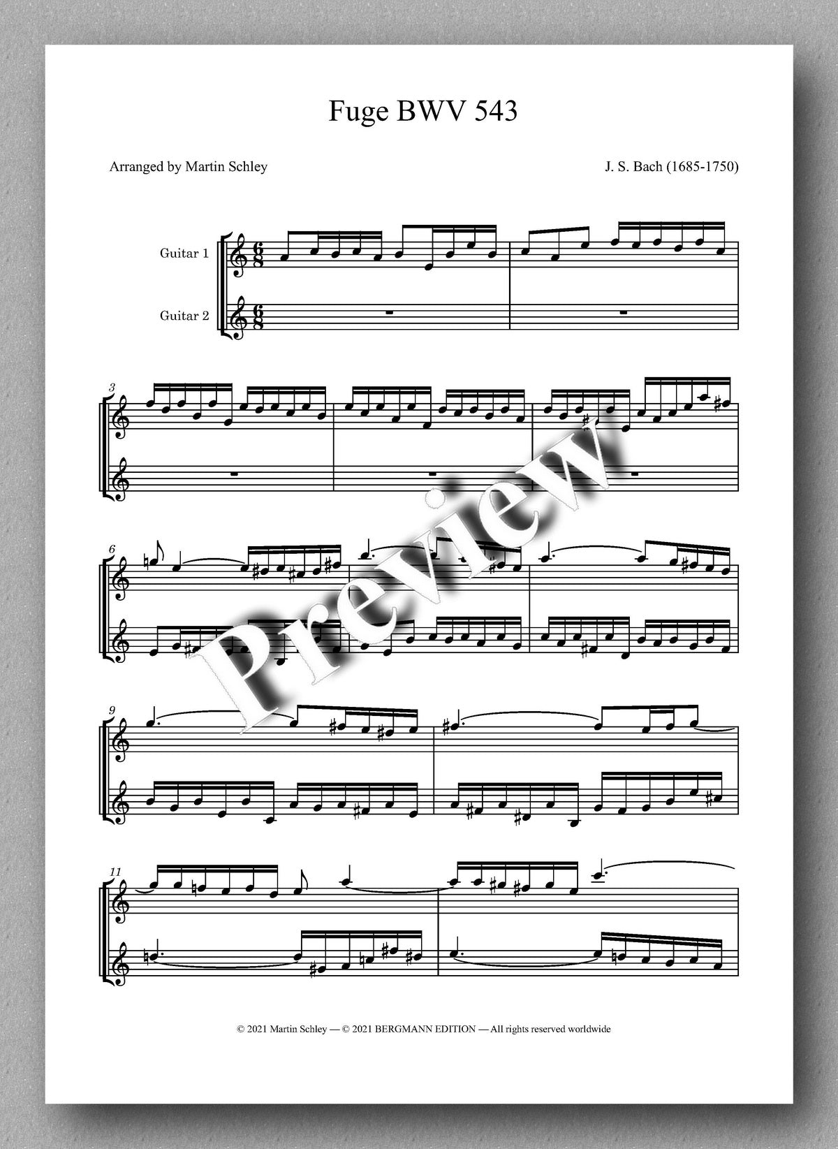 J.S. Bach, Prelude, Fugue BWV 543 - music score 1