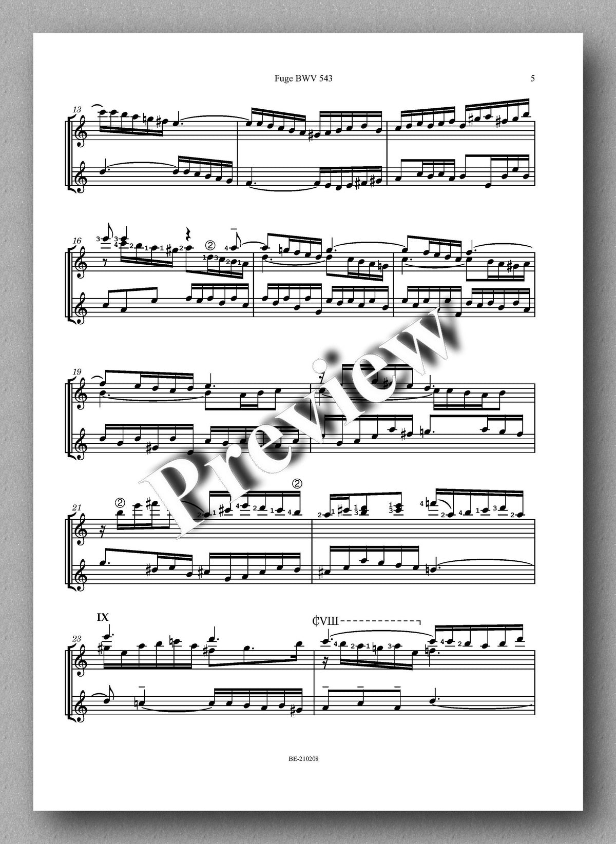 Bach-Schley, Fugue BWV 543