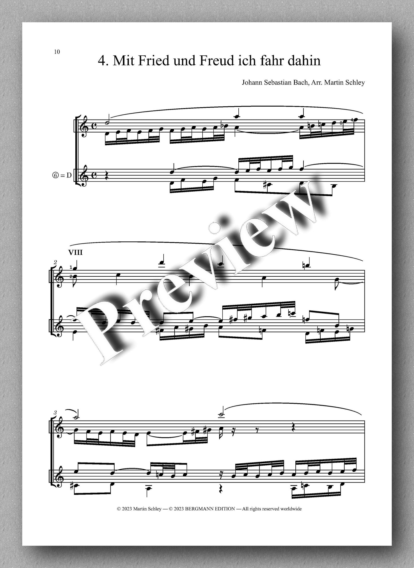 Bach-Schley, Seven Duets - preview of the music score 3