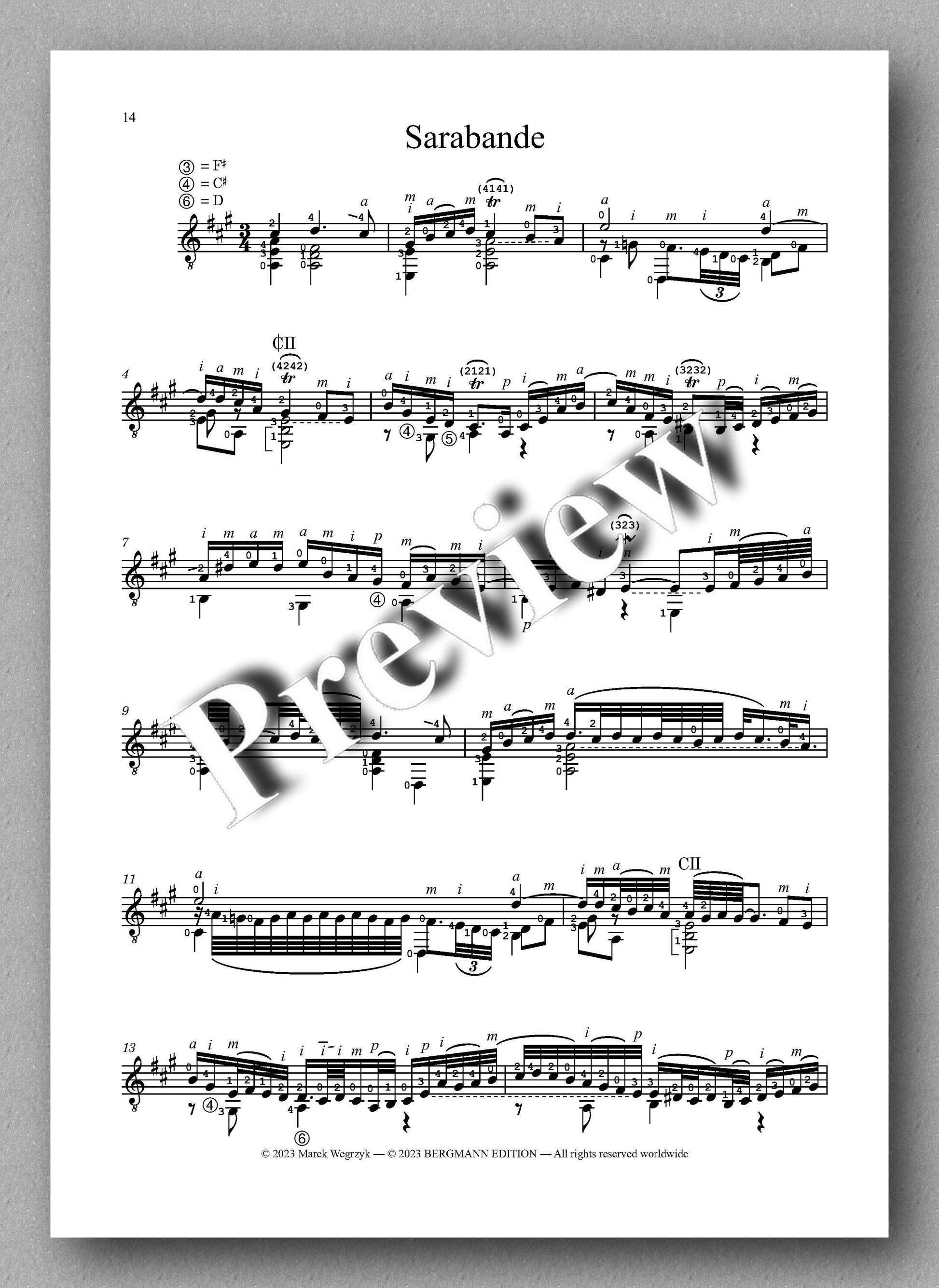 Bach-Wegrzyk, Suite n°1 BWV 1007 - preview of the sarabande