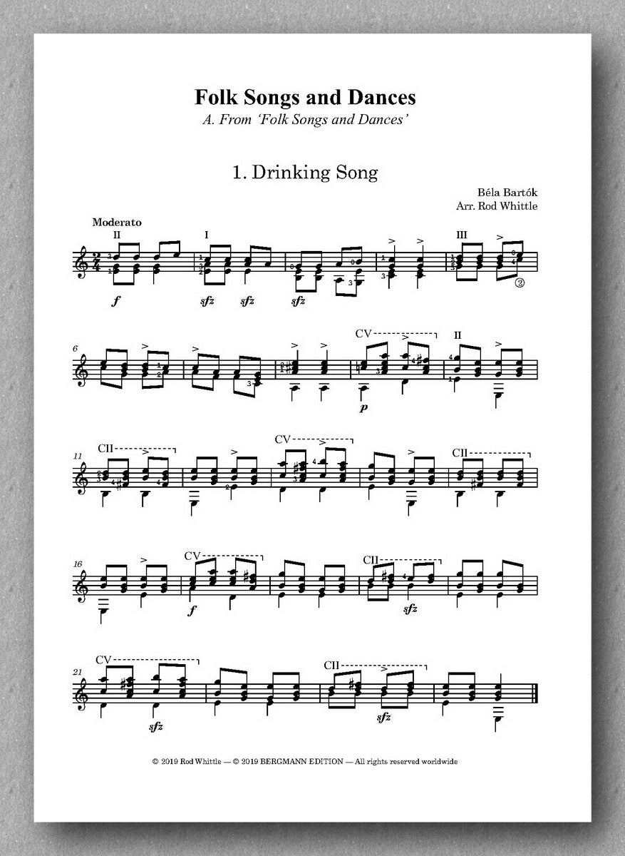 Bartok - Whittle, Folk Songs and Dances - preview of the music score