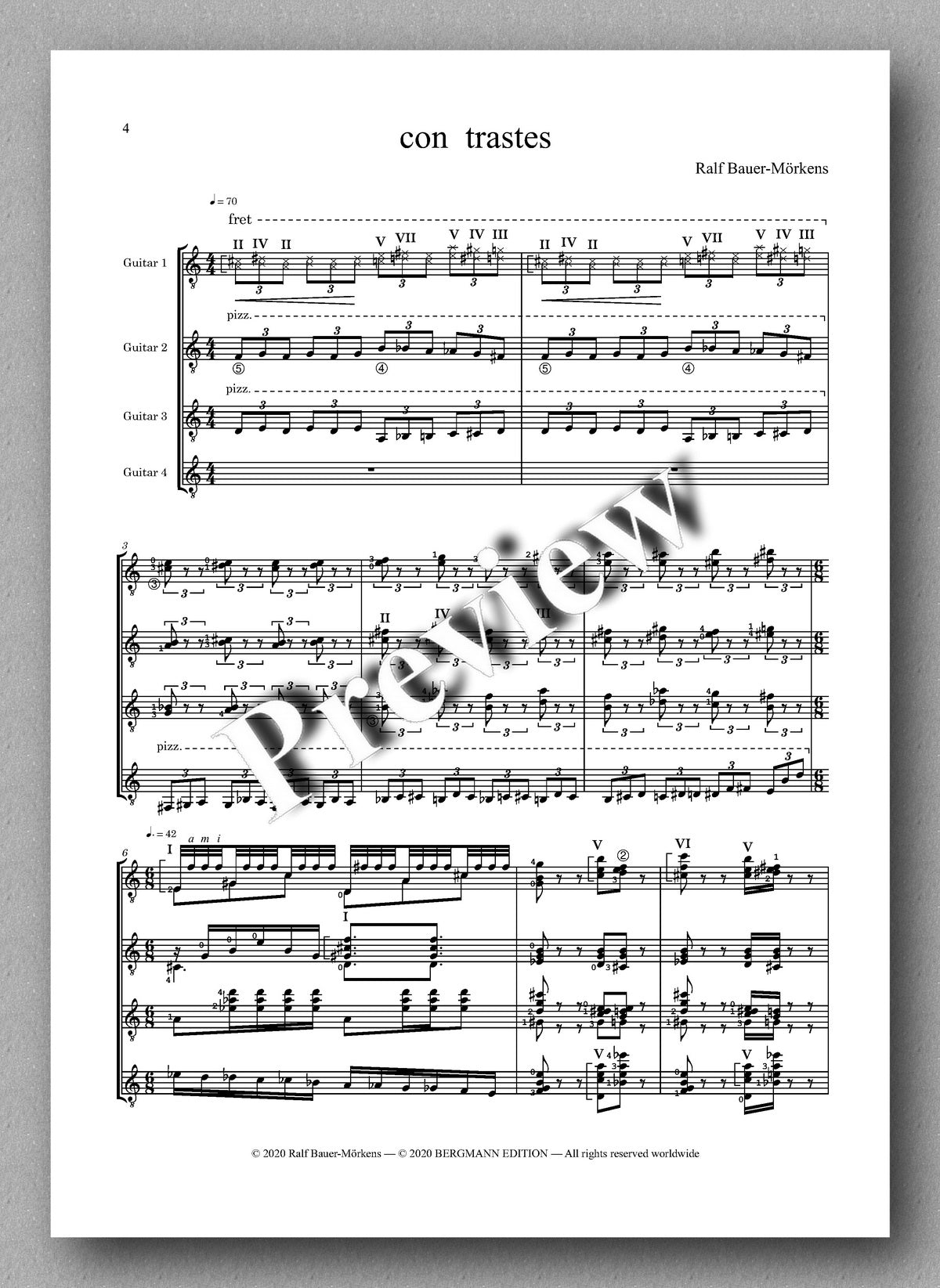 "Con Trastes" by Ralf Bauer-Mörkens - preview of the music score 1