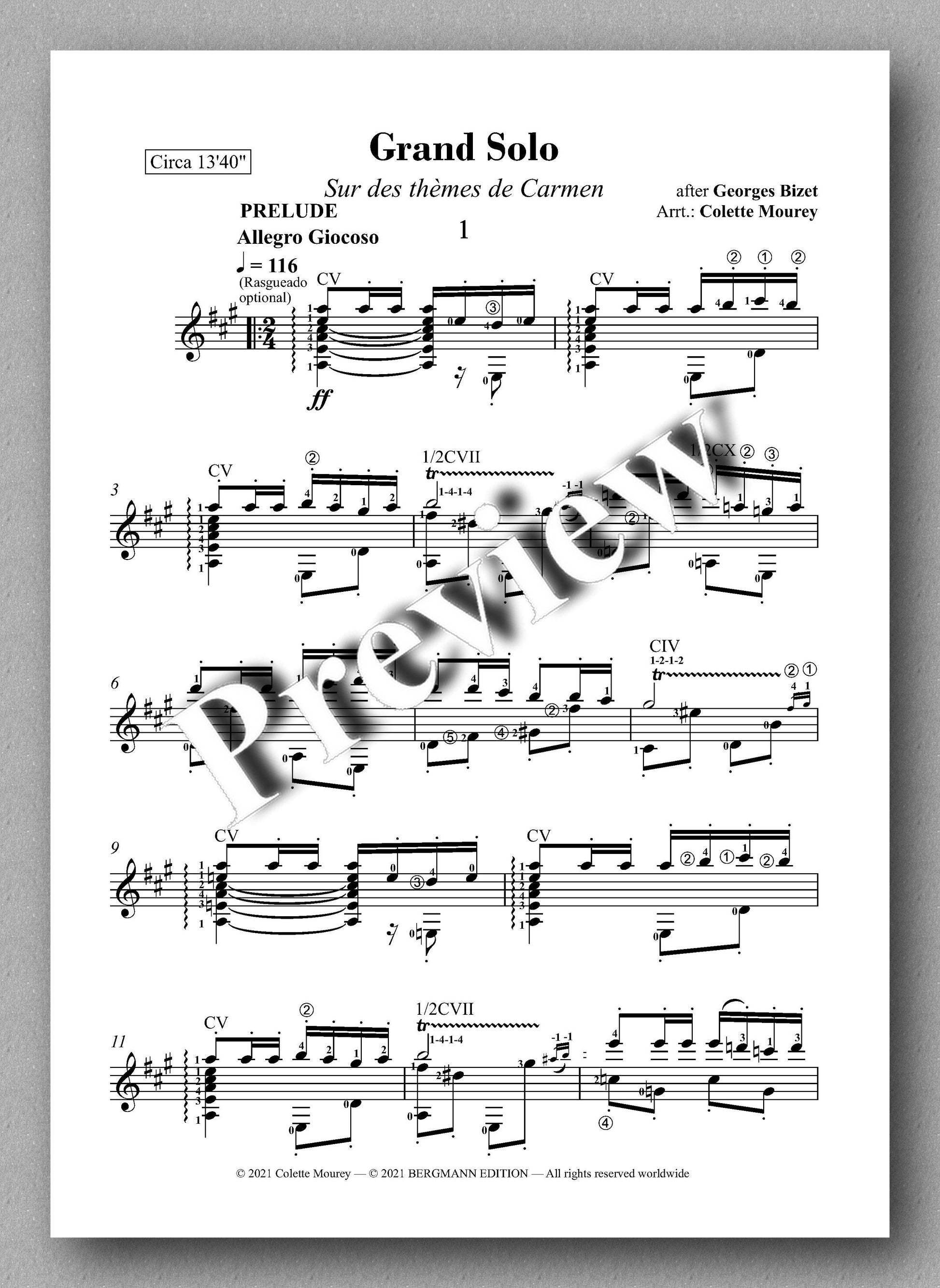 Bizet-Mourey, Grand Solo - music score 1