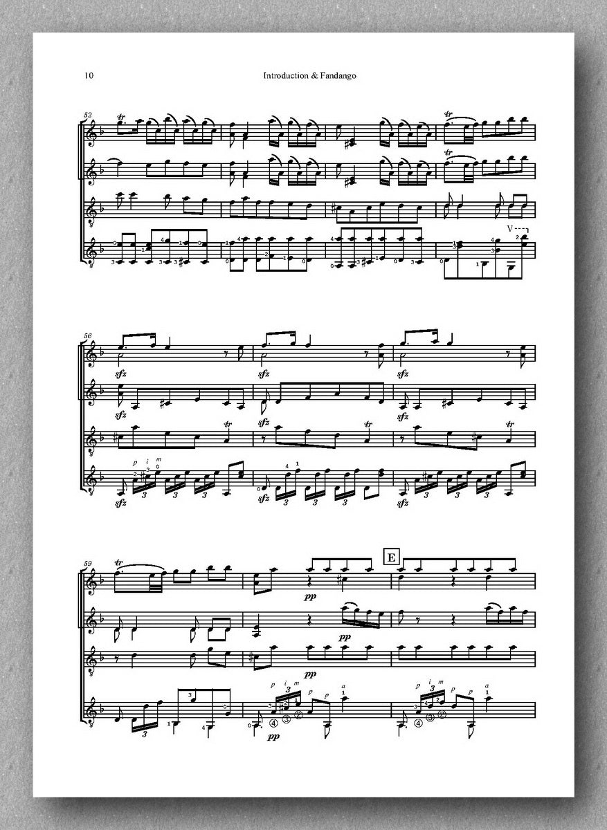 Boccherini-Valcheva, Introduction & Fandango - preview of the score 2