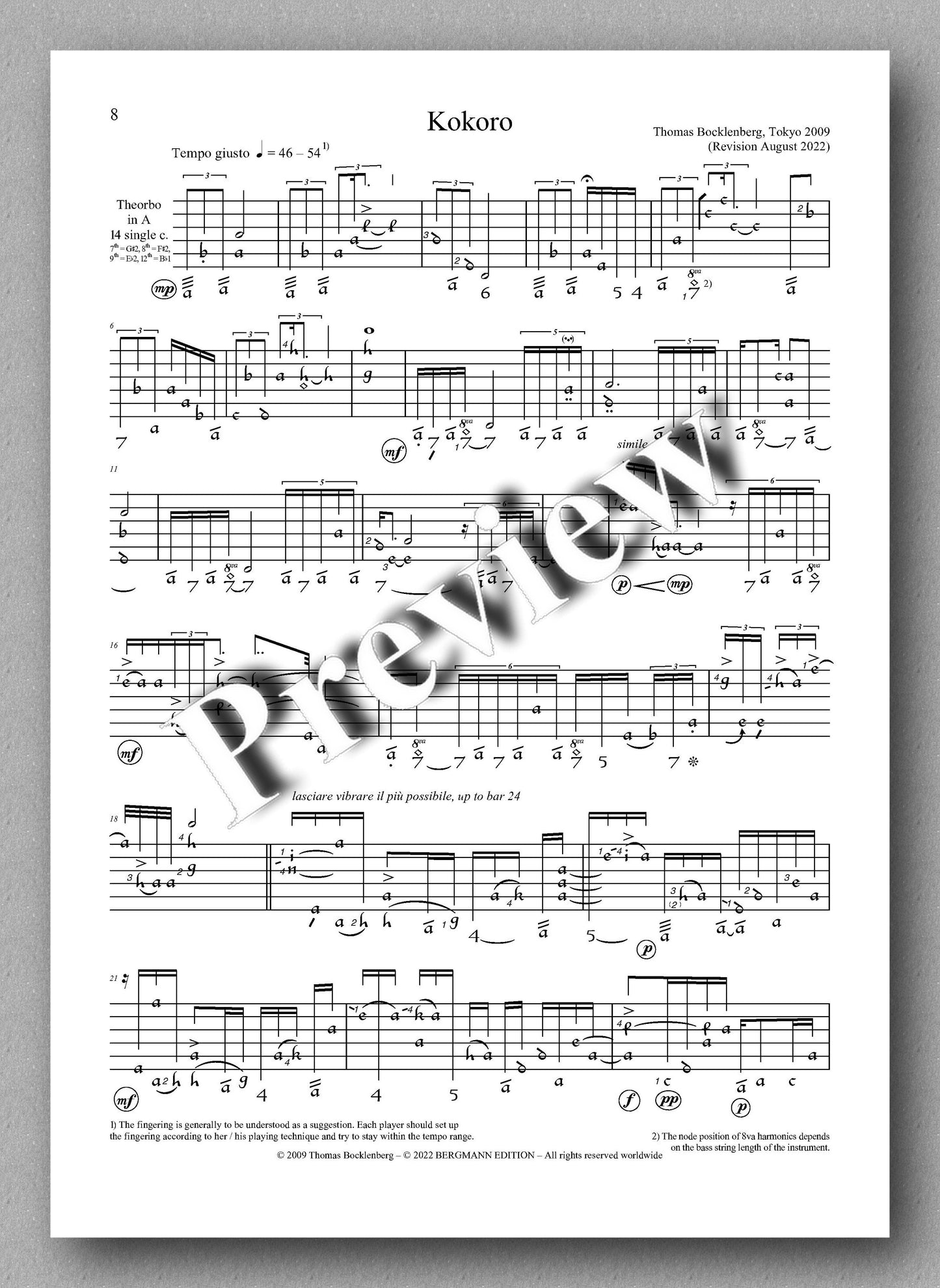 Thomas Bocklenberg, KOKORO - preview of the music notation 1