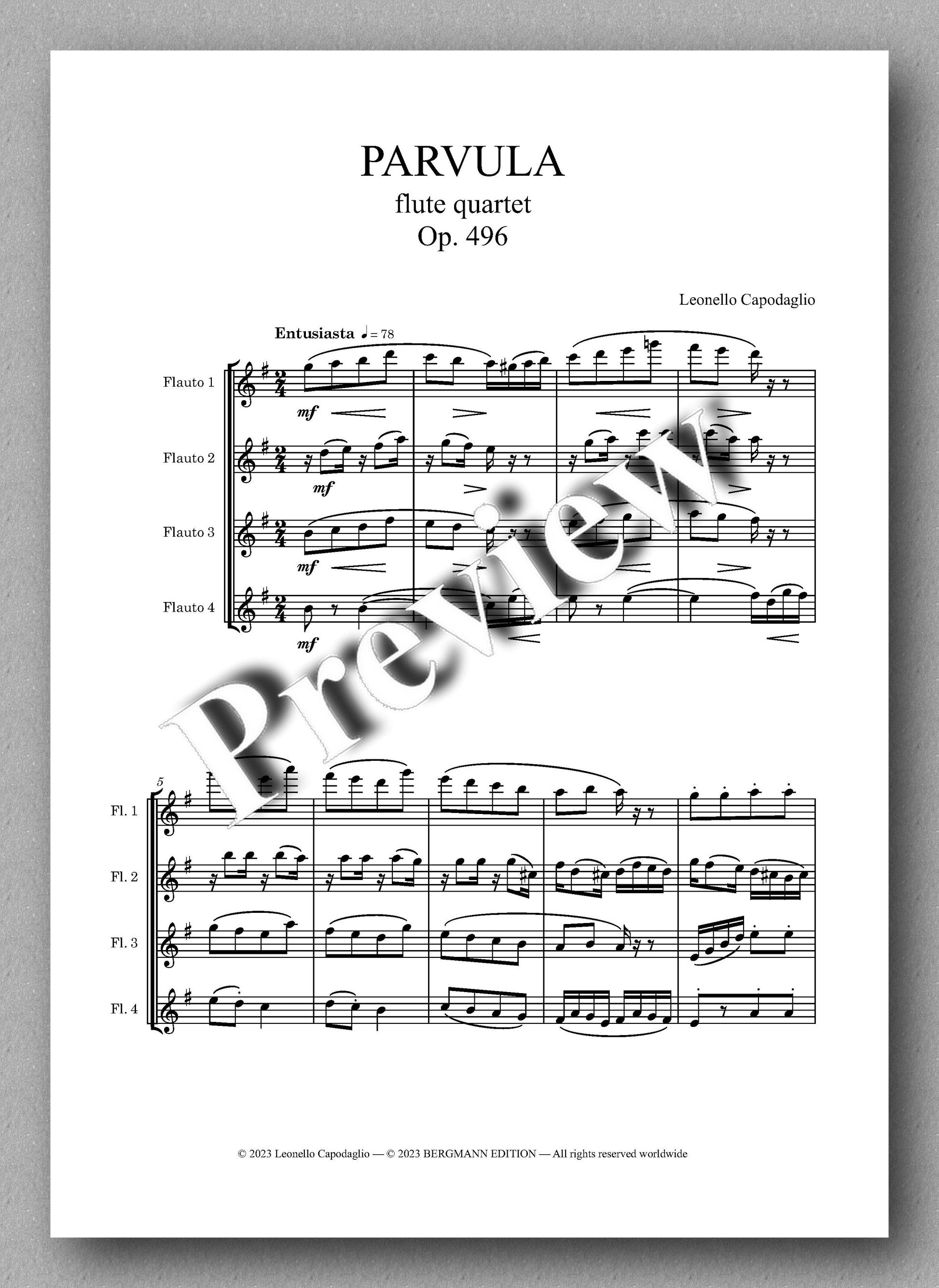 PARVULA, Op. 496 by  Leonello Capodaglio - preview of the music score 1