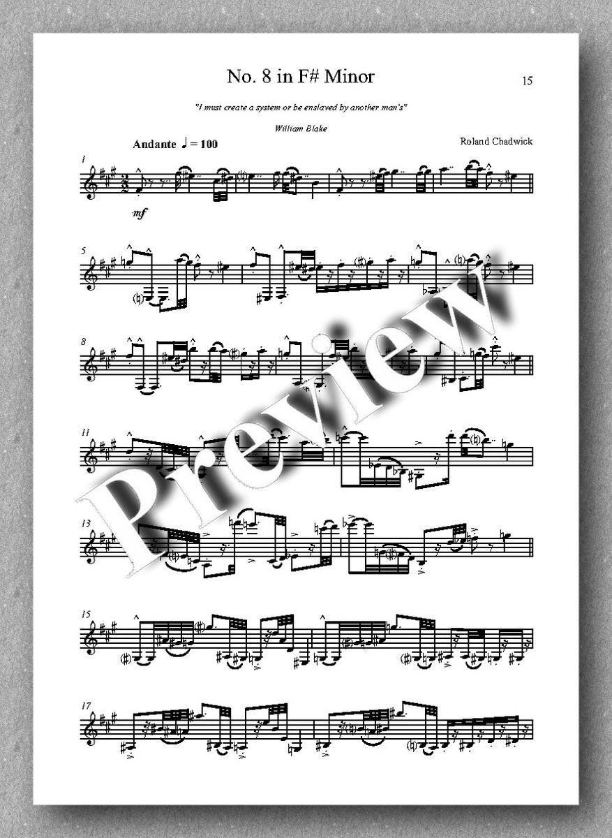 Roland Chadwick, 24 Melodic Preludes, Book 1 - preview of the music score 3