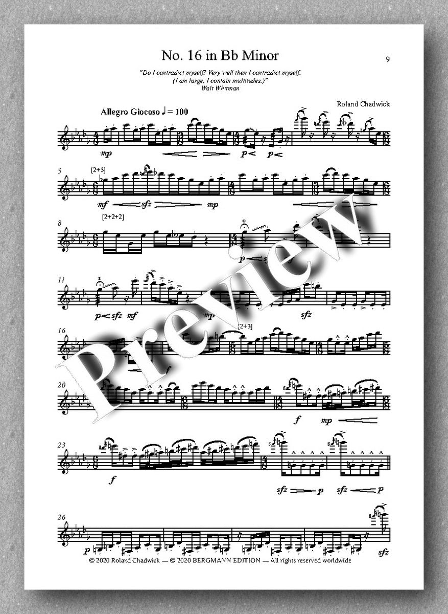 Roland Chadwick, 24 Melodic Preludes, Book 2 - preview of the music score 2
