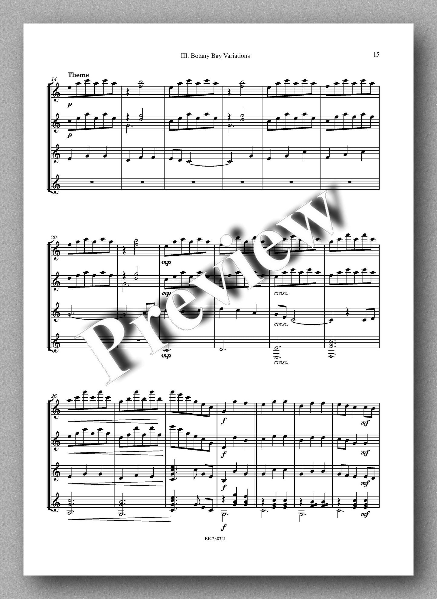 Roland Chadwick, Colonial Suite - preview of the music score 4