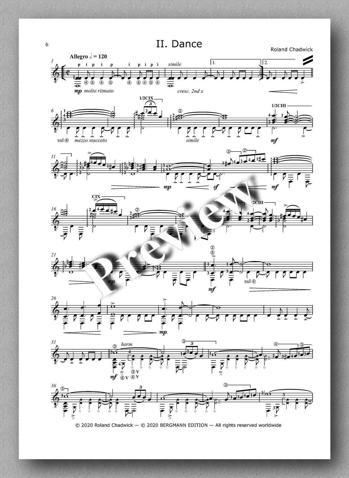 Chadwick, Song & Dance No. 1 - preview of the Music score 2