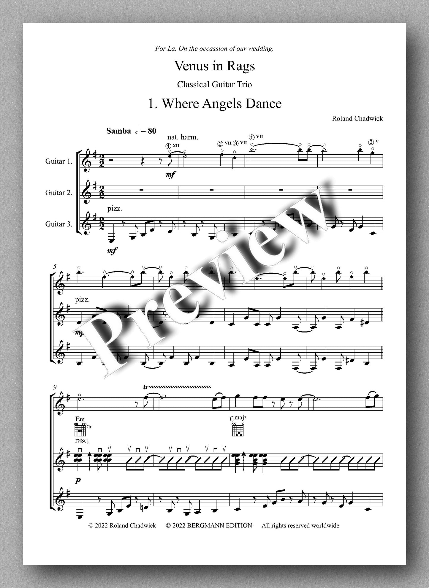 Roland Chadwick, Venus in Rags - preview of the music score 1