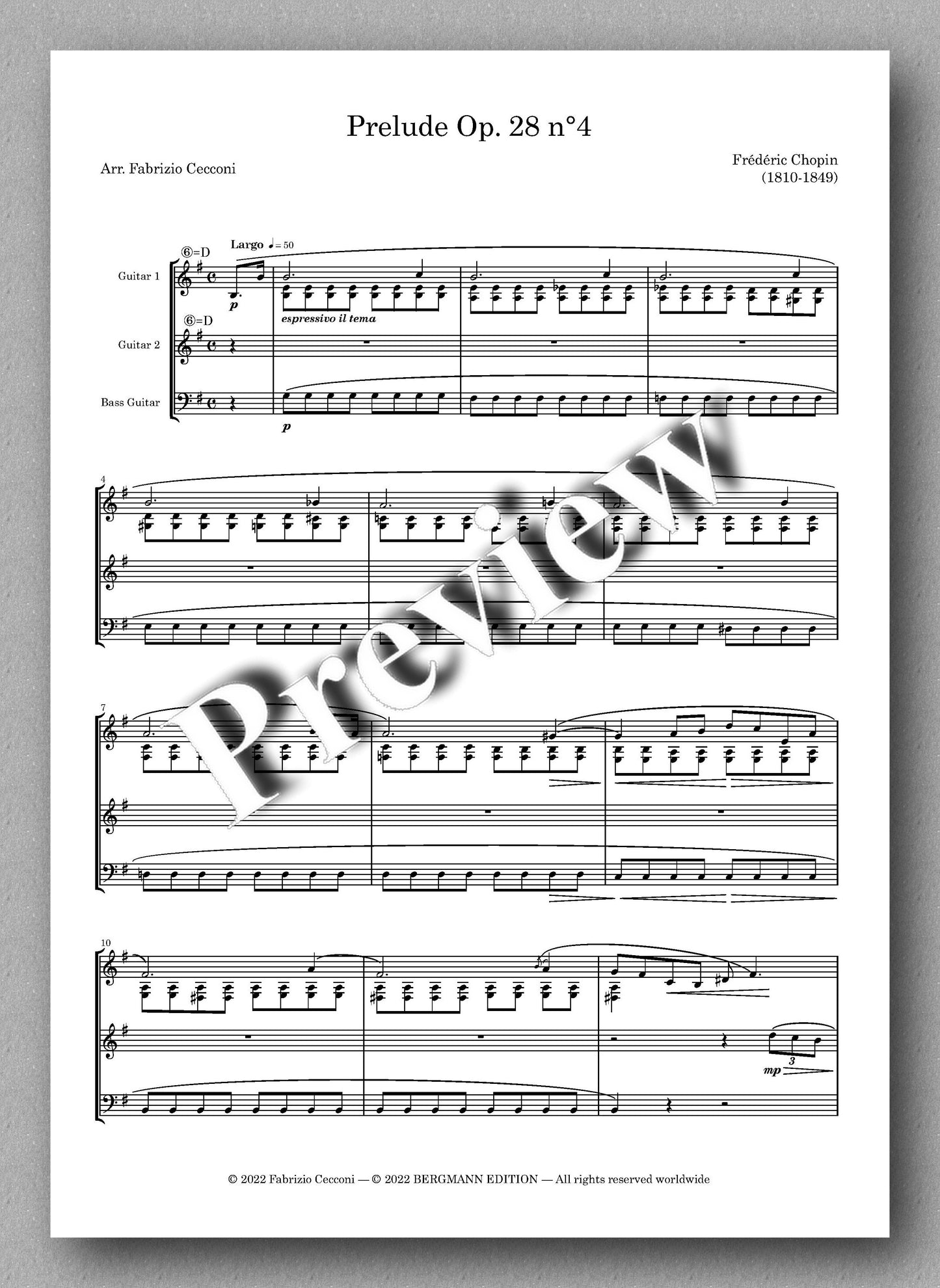 Frédéric Chopin, Prelude Op. 28 n°4 - music score