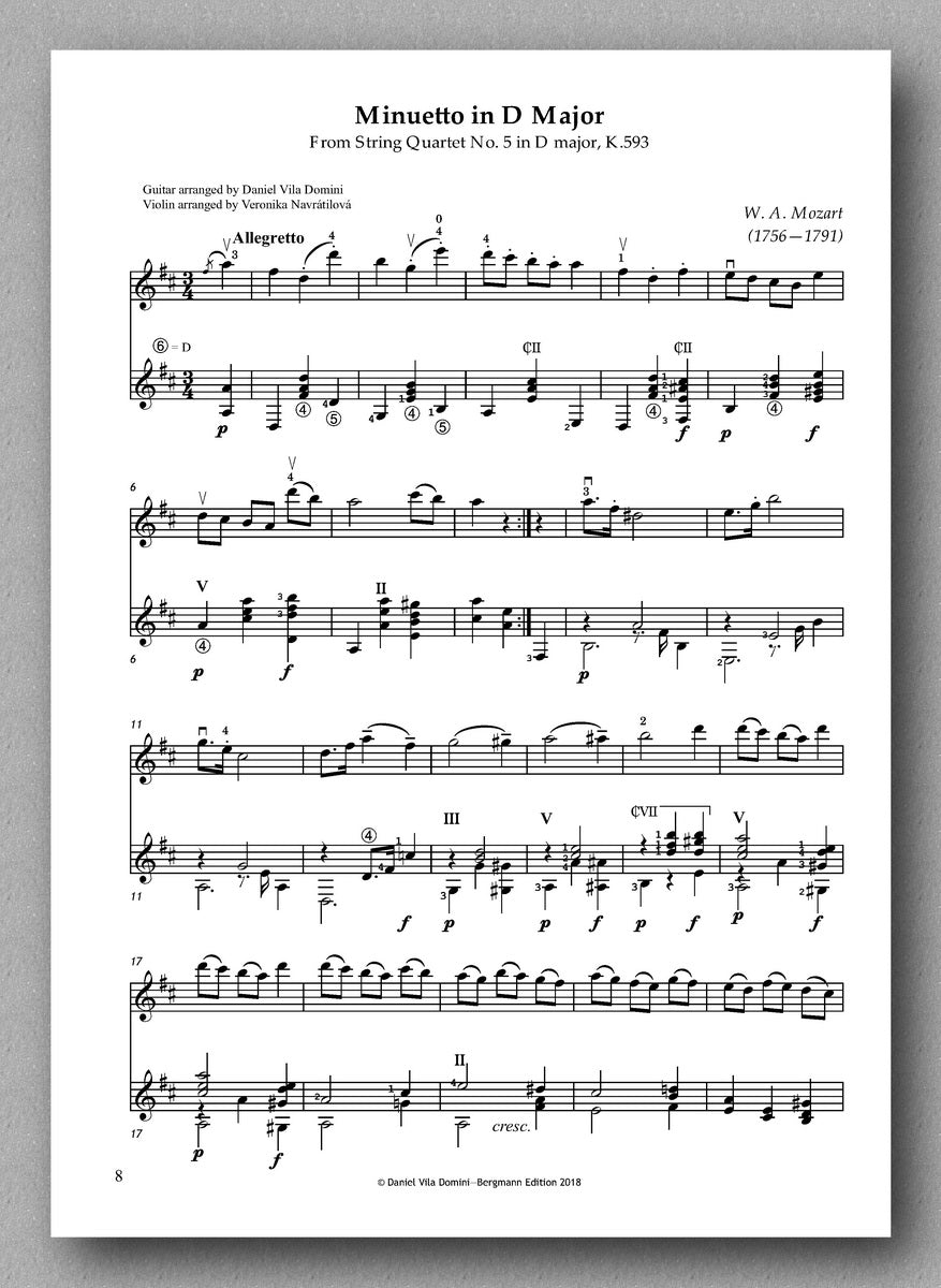 Four Pieces for Violin and Guitar, full score