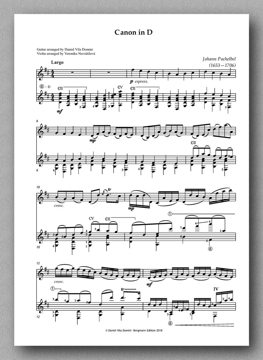 Four Pieces for Violin and Guitar, full score