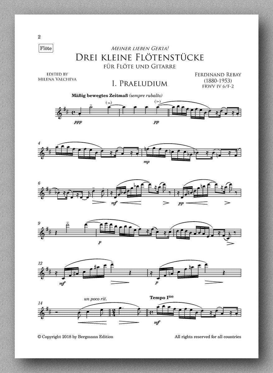 Rebay [097], Drei kleine Flötenstücke, preview of the score 1
