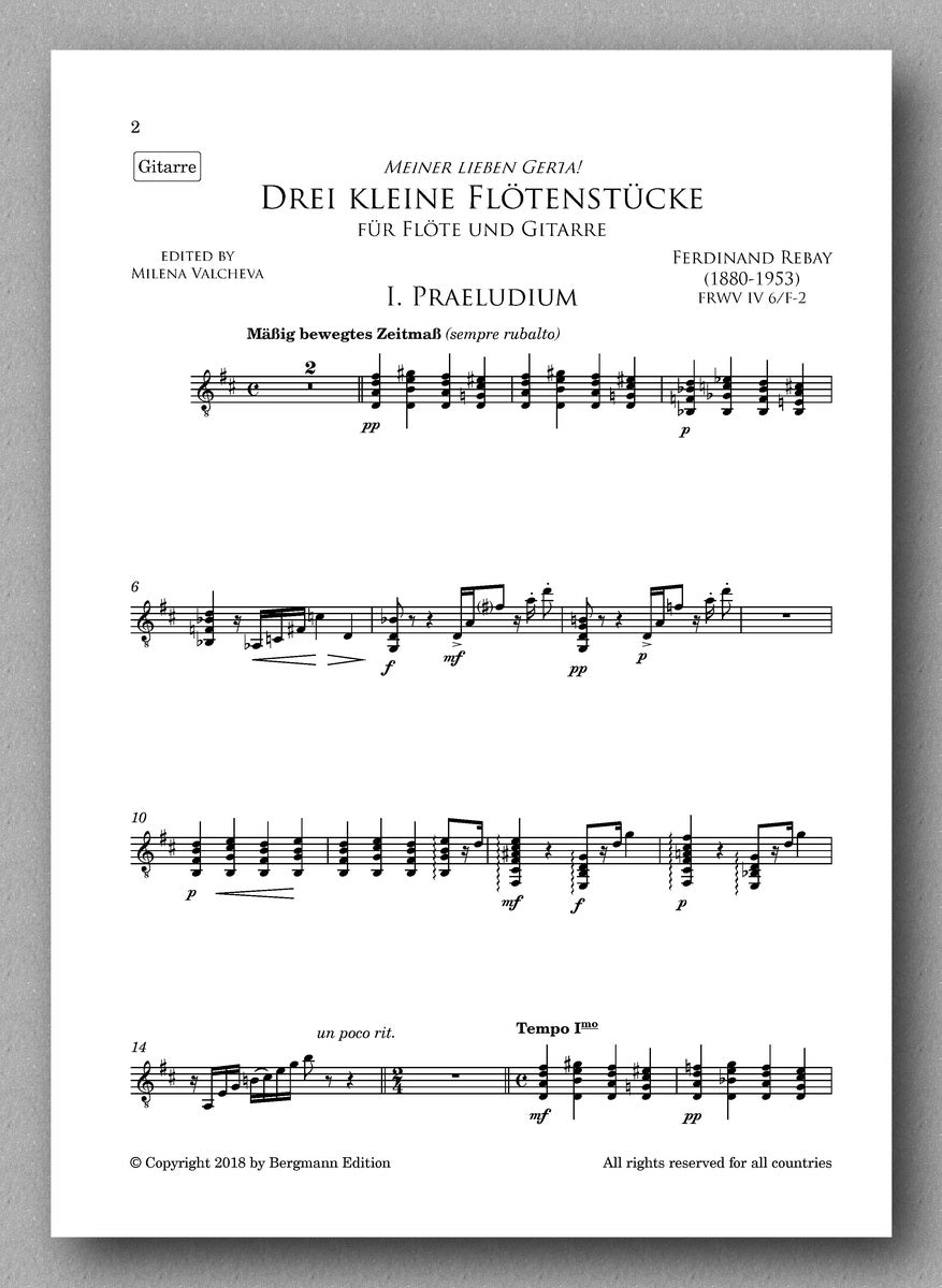 Rebay [097], Drei kleine Flötenstücke, preview of the score 2