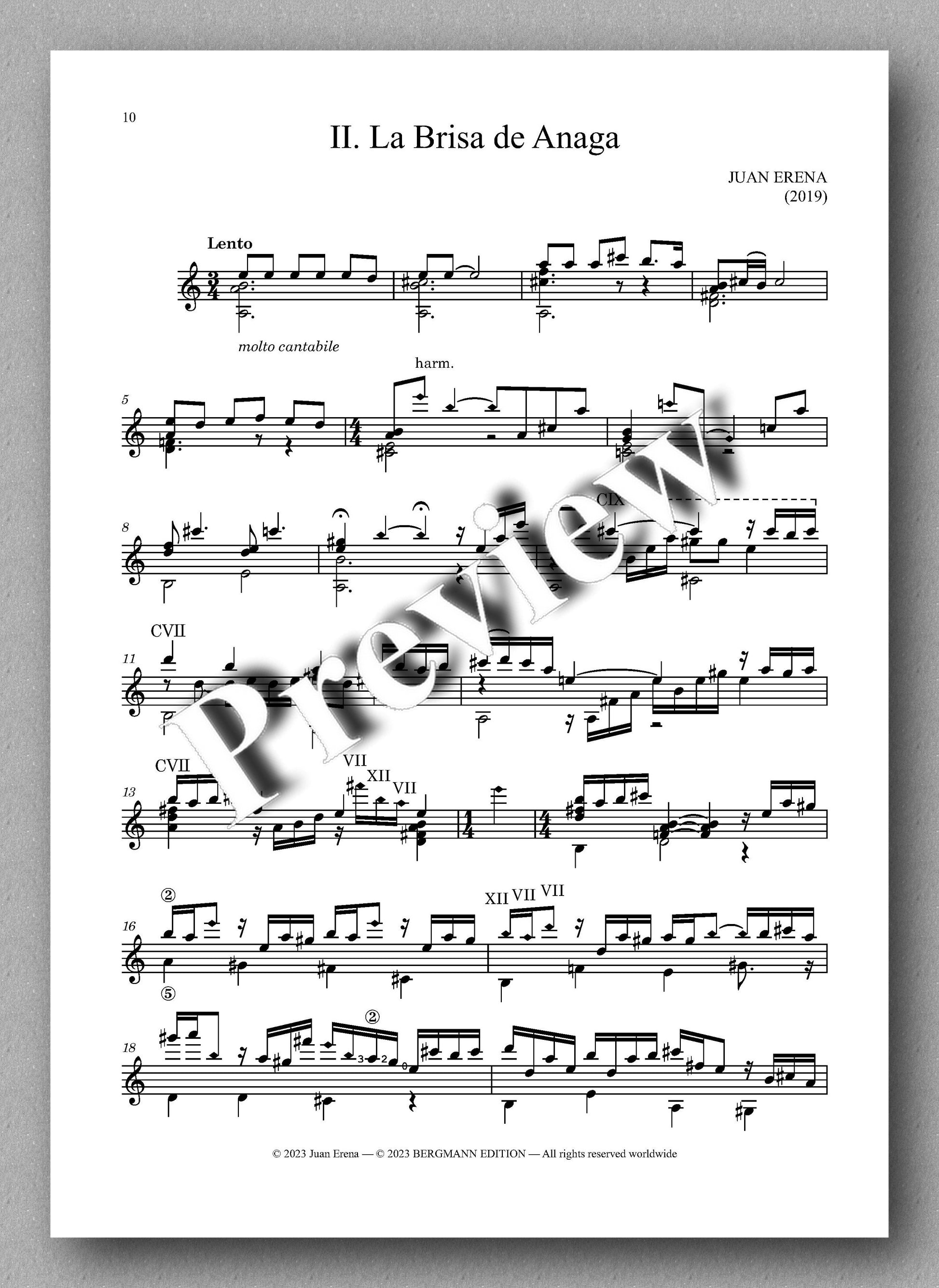 Juan Erena, Sonata III, “ Sonata Insular” - preview of the musicscore 2