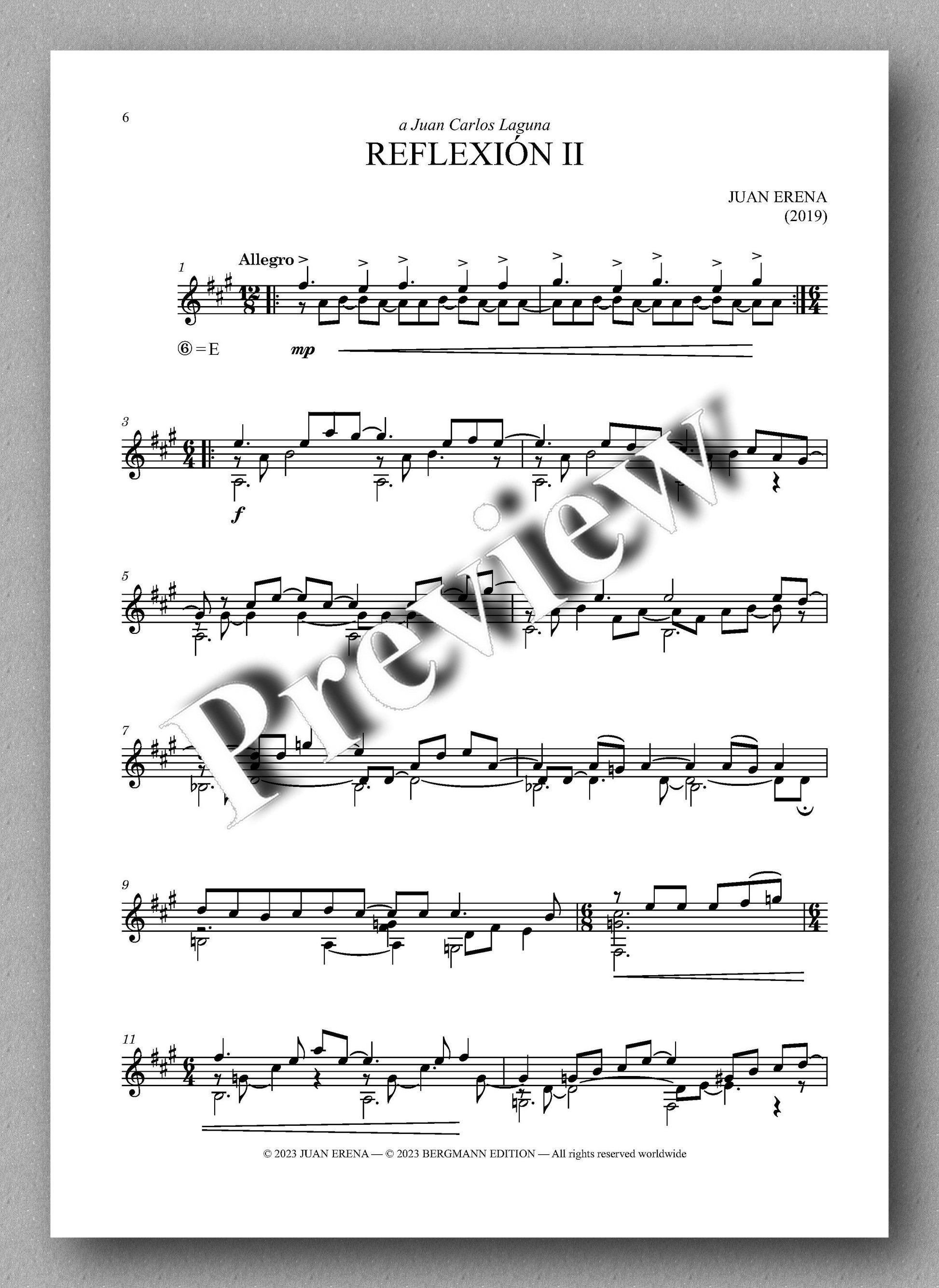 Juan Erena, DOS REFLEXIONES - preview of the music score 2