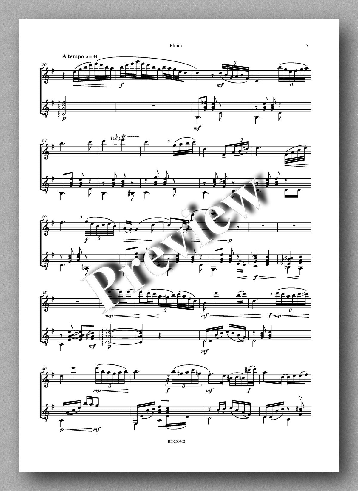 Joseph Virgilio, Fluido - preview of the music score 2
