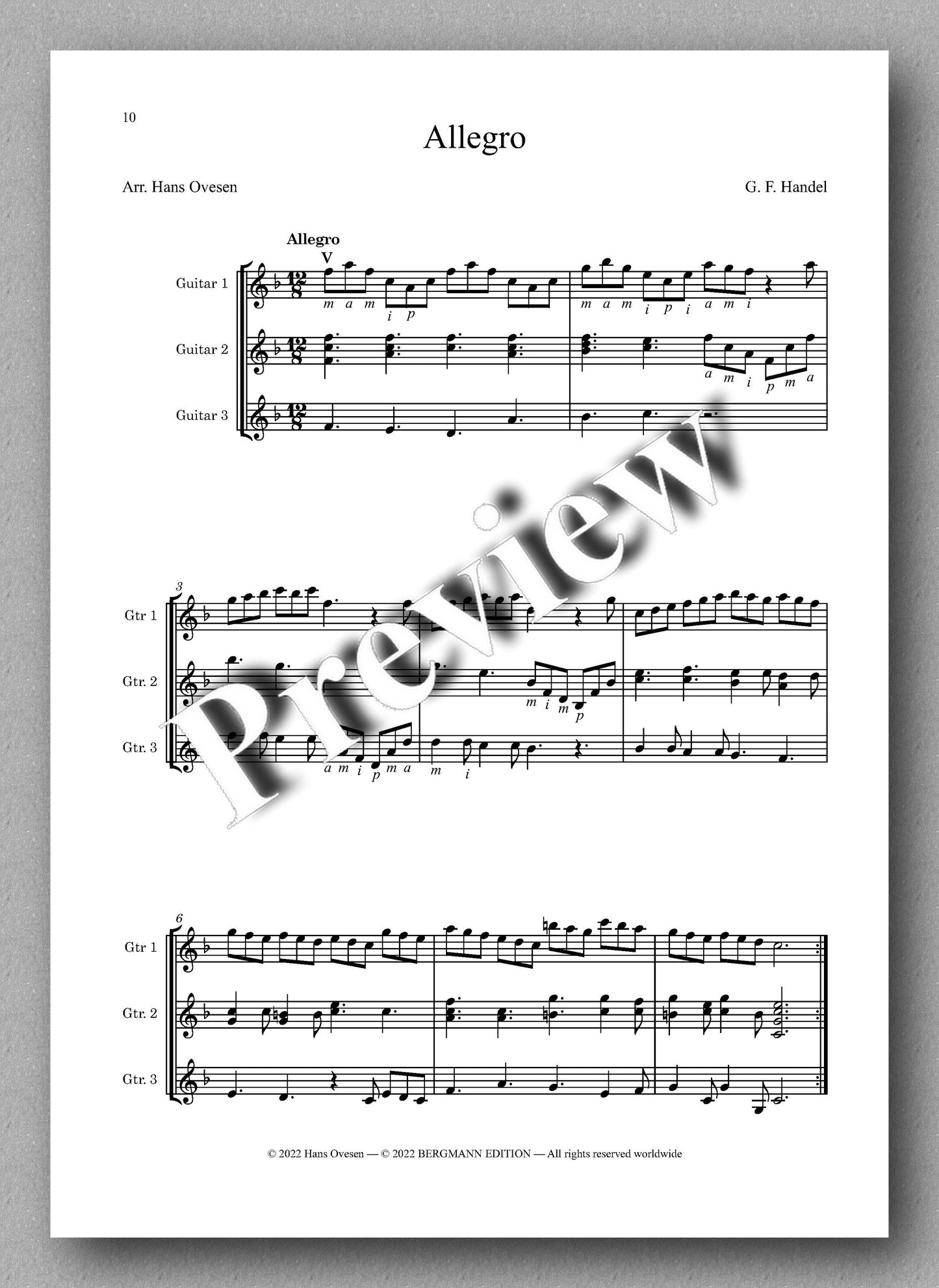 Handel-Ovesen, Sonate in F-Major Opus 1, No. 11 - music score 4