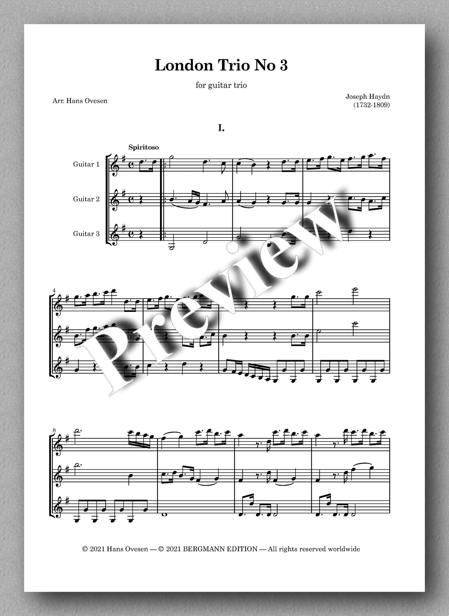 Haydn-Ovesen, London Trios No. 3-4 - music score 1