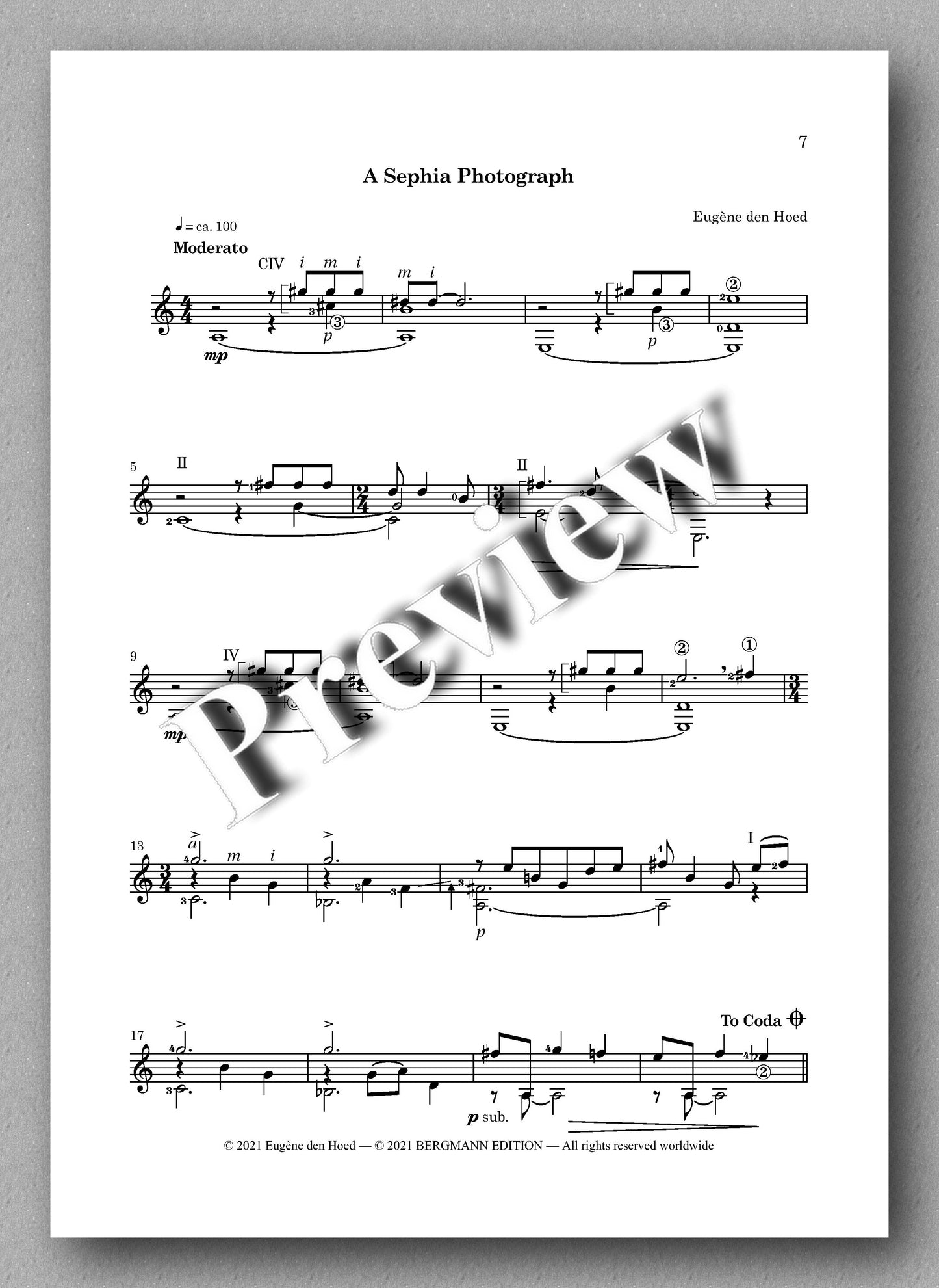 Hoed, The Mysterious Guitar - Music score 2