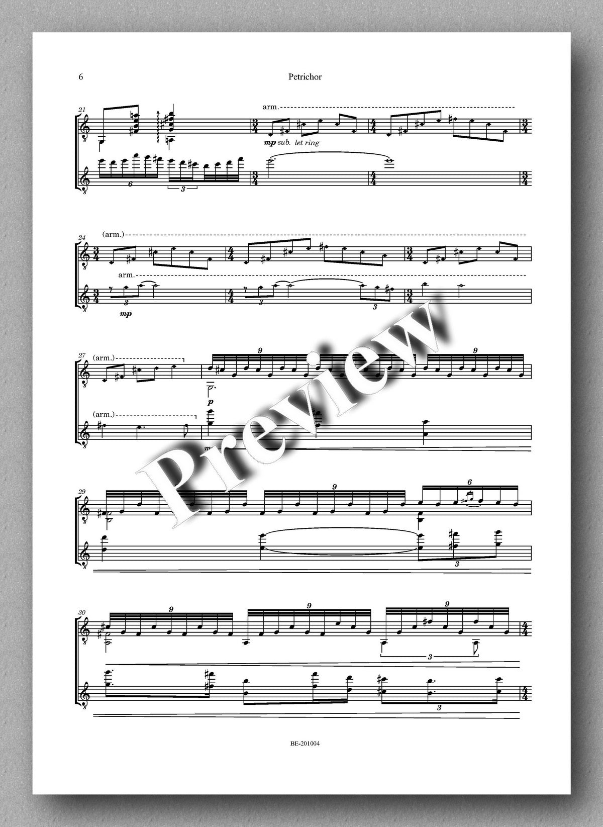 Petrichor by Michael Kim-Sheng - preview of the music score 3