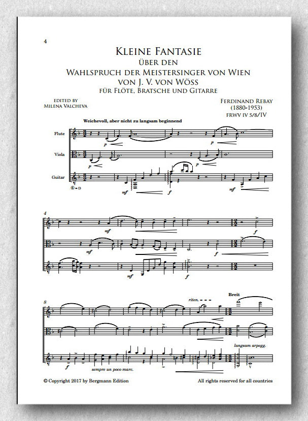 Rebay [016], Kleine Fantasie über den Wahlspruch der Meistersinger, preview of the score.