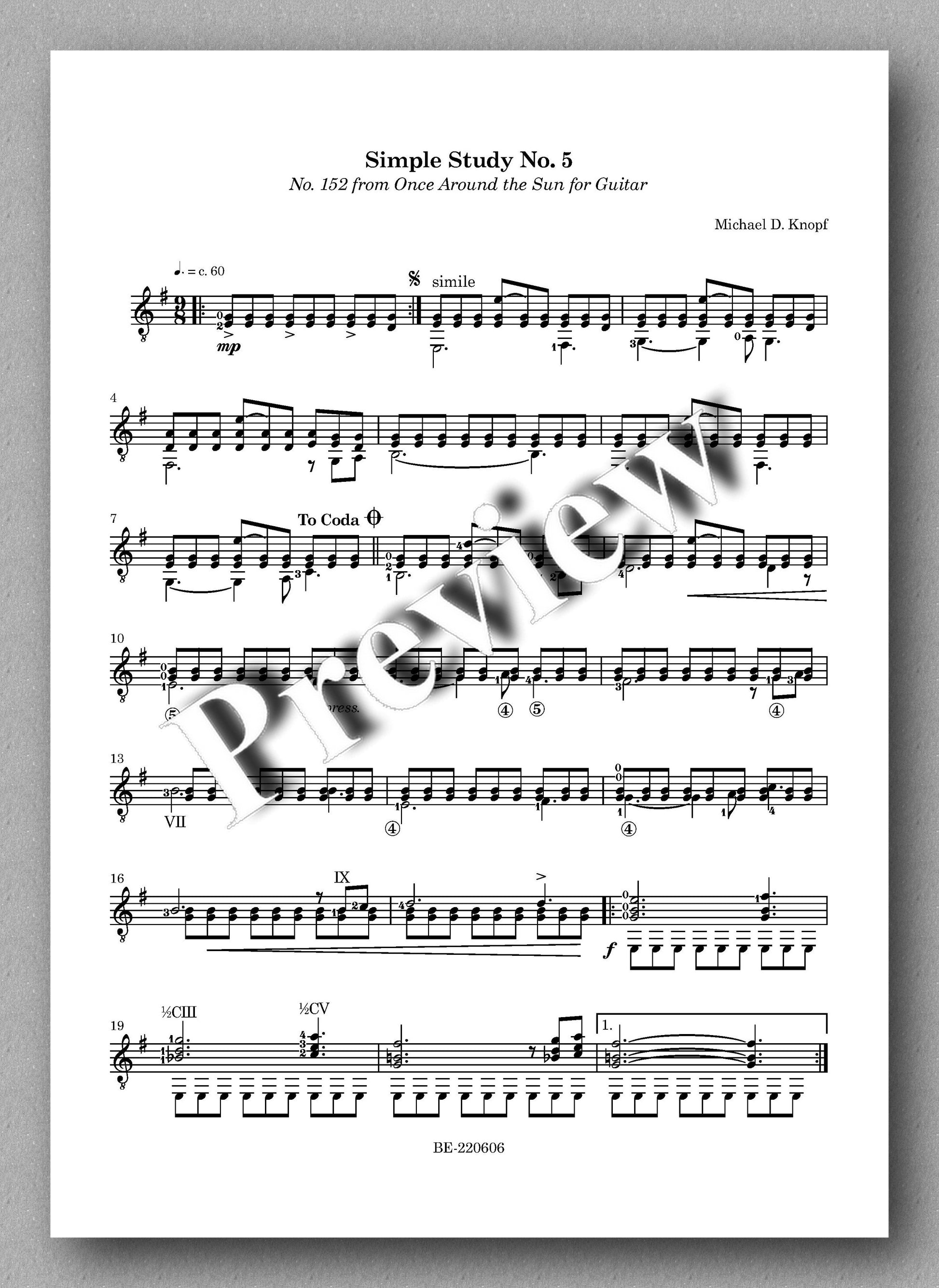 Knopf, Five Simple Studies - music score 3
