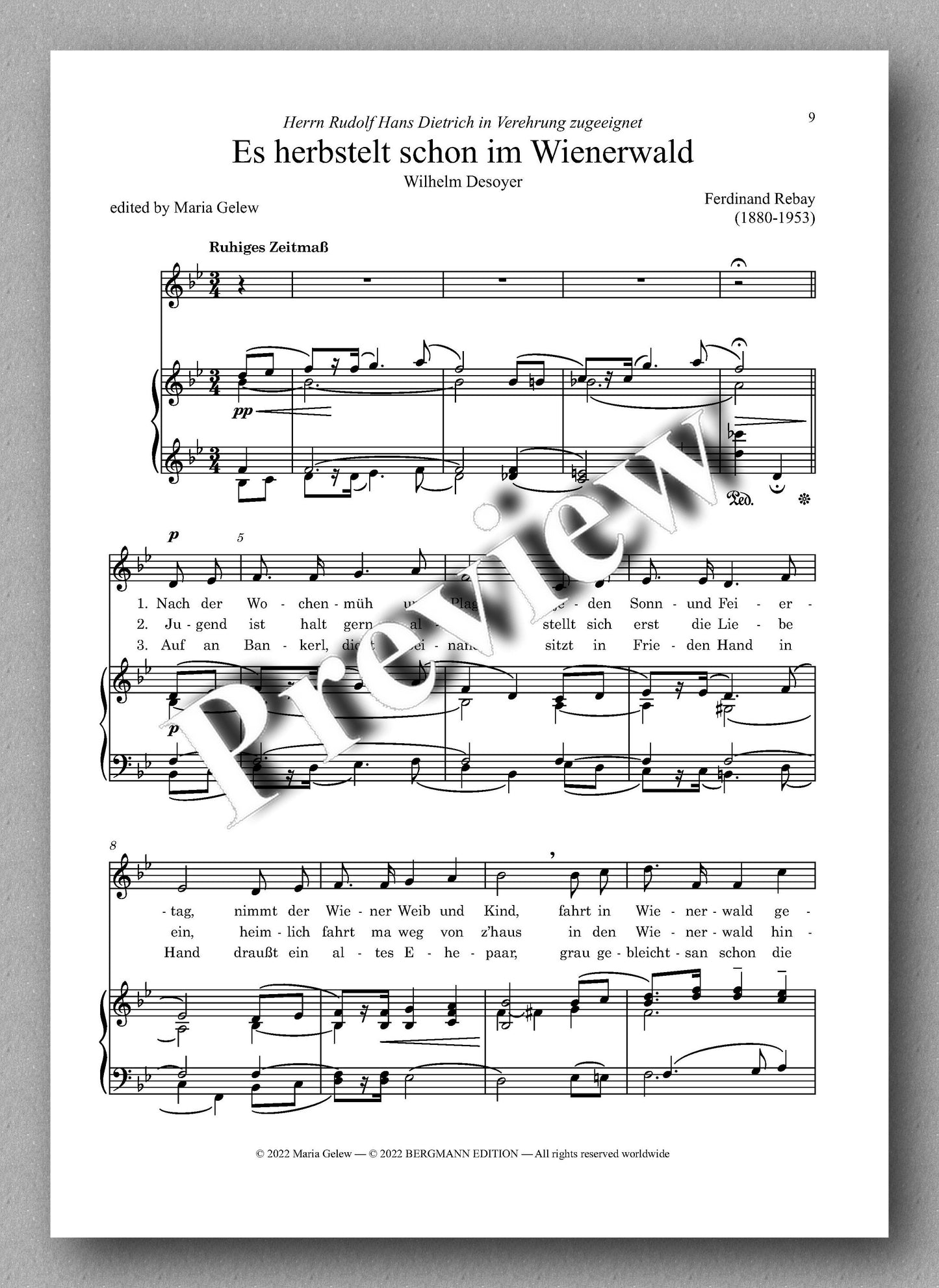 Ferdinand Rebay, Lieder nach Gedichten von Wilhelm Desoyer - preview of the music score 2