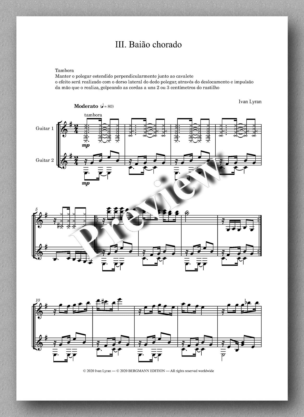 Ivan Lyran, Três Peças Brasileiras, Opus 22 - preview of the music score 3