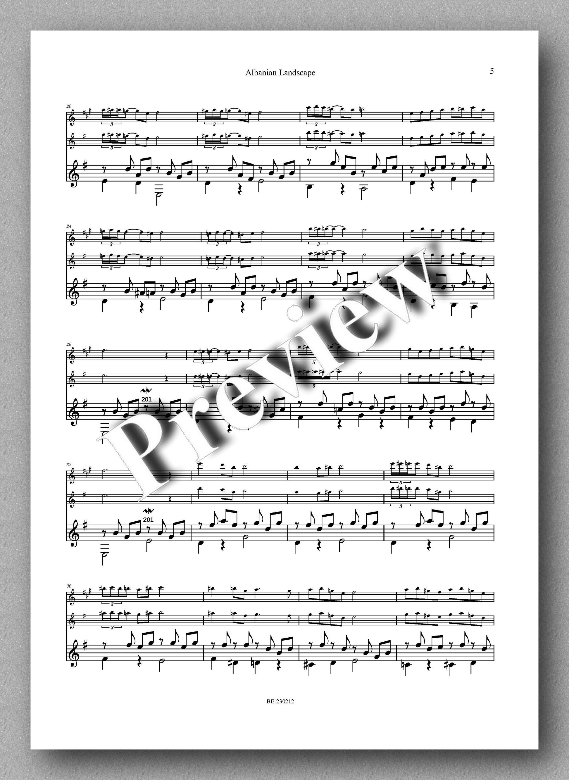 Albanian Landscape by Redi Marku - preview of the music score 2