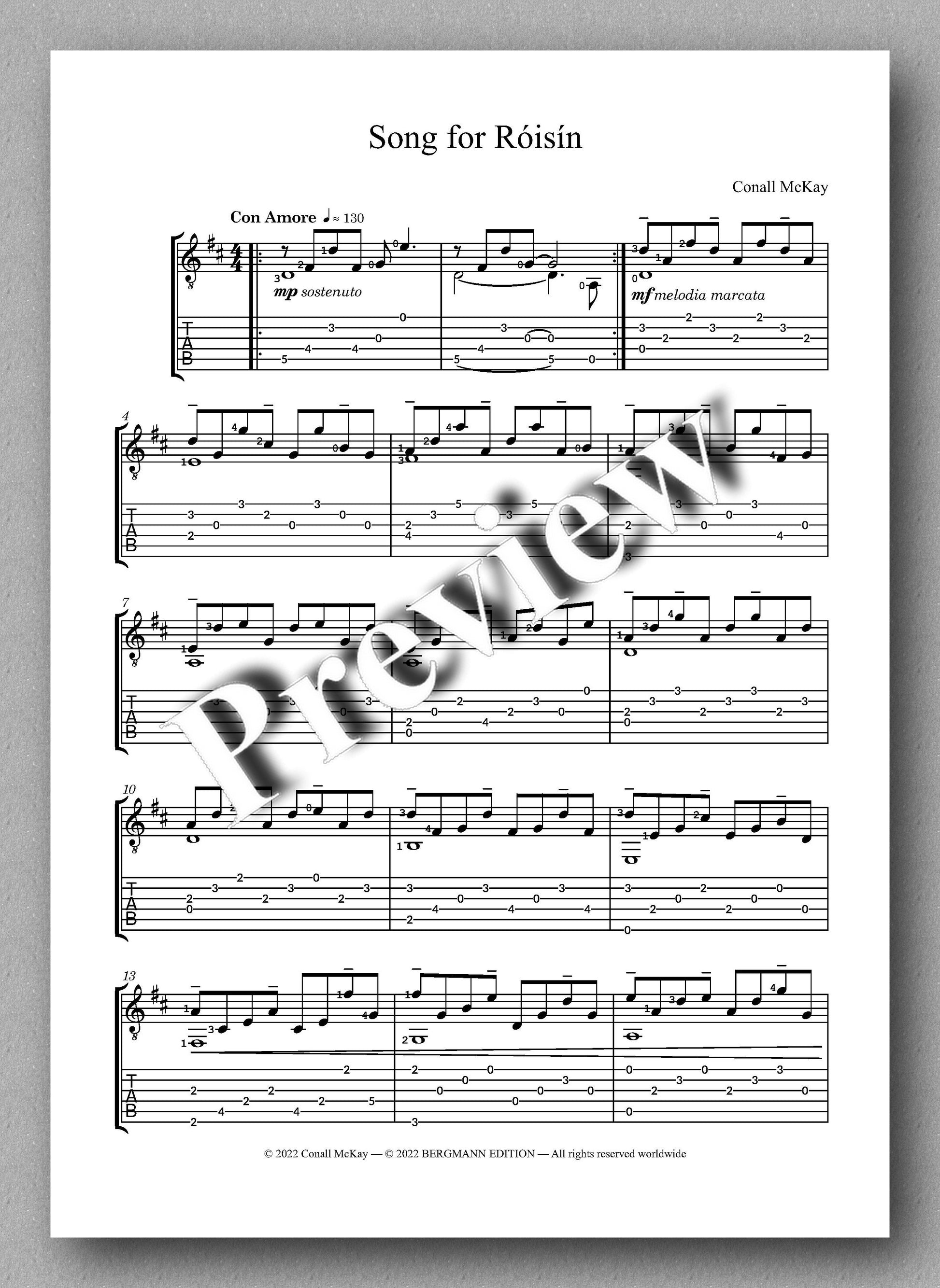 McKay, Three Songs Without Words - preview of the music score 1